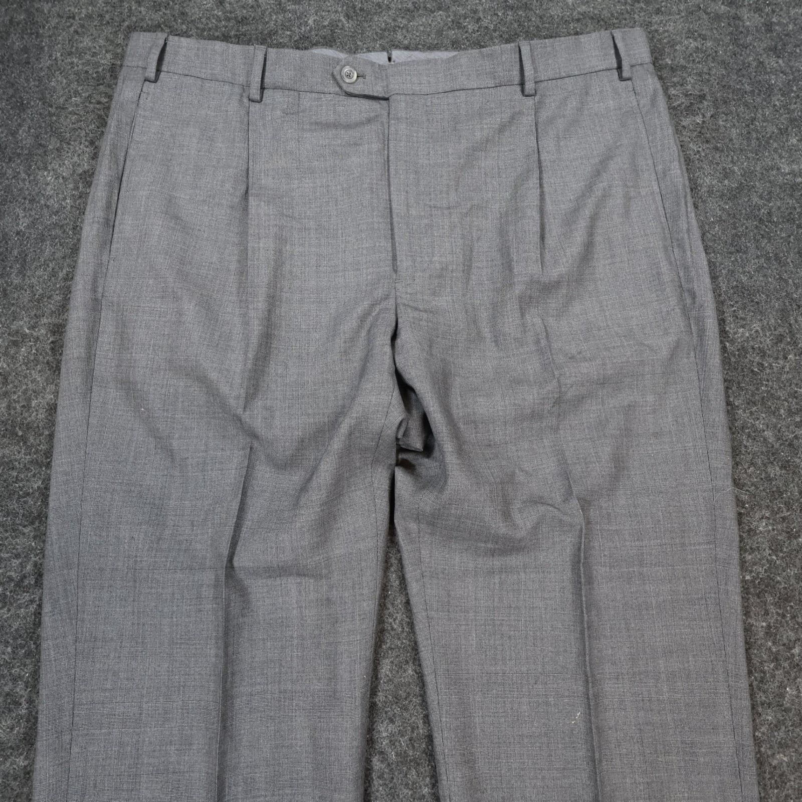 J. Hilburn Dress Pants Mens W42 Grey Wool Vitale Barberis Canonico Slacks - Thumbnail 9