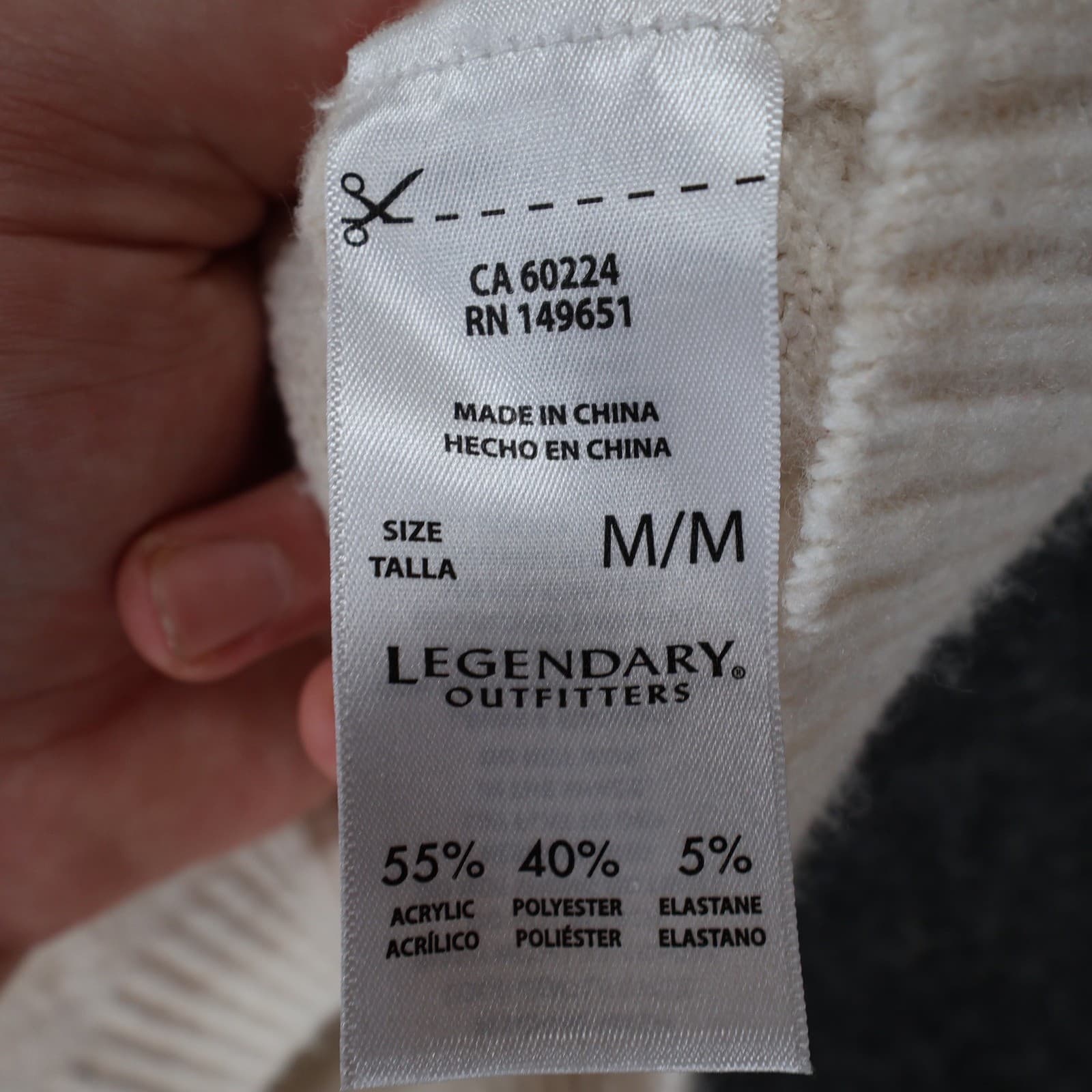 Legendary Outfitters Sweater Womens M Cream Acrylic Blend Relaxed Crewneck Cozy - Thumbnail 8