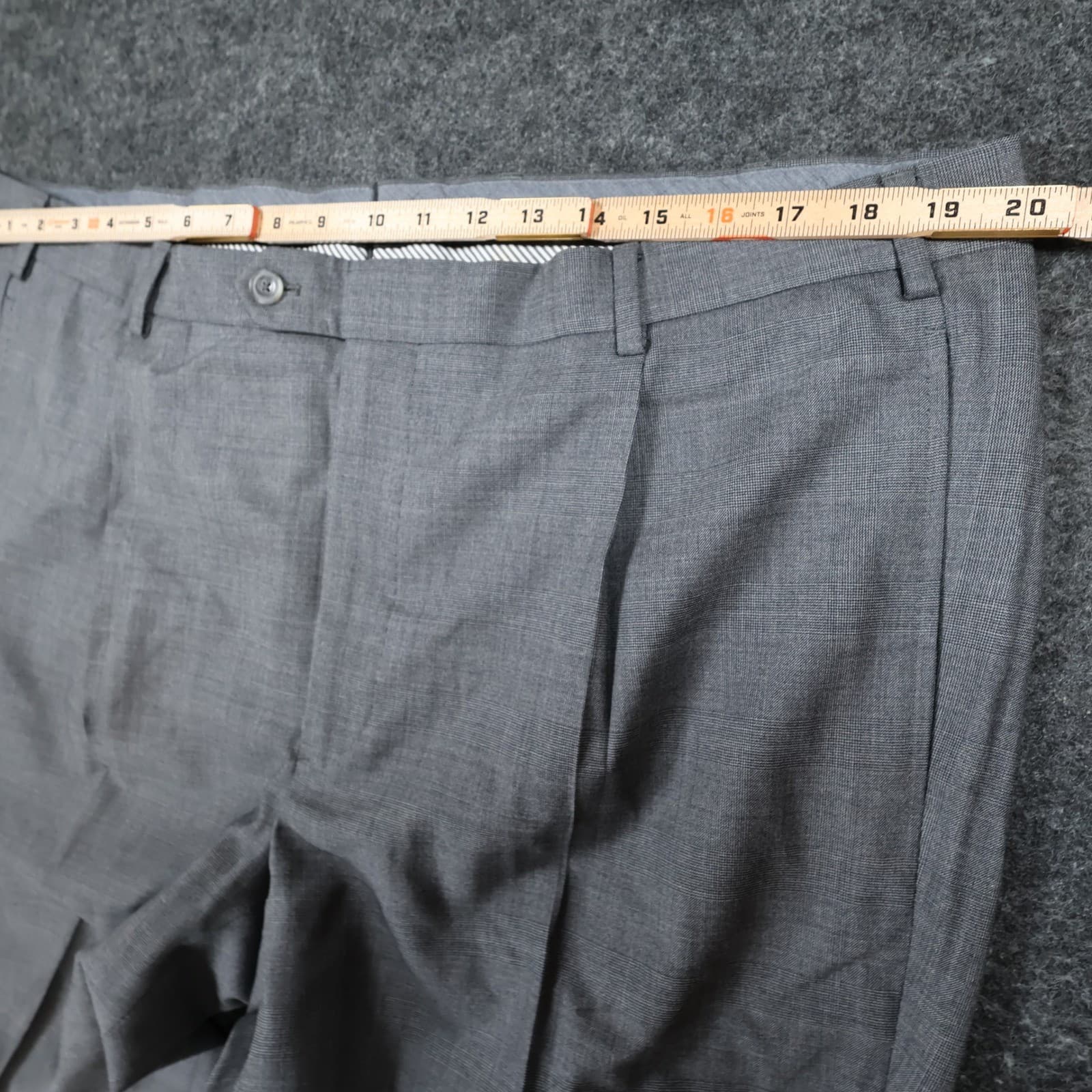 J. Hilburn Dress Pants Mens W42 Grey Wool Vitale Barberis Canonico Slacks - Thumbnail 6