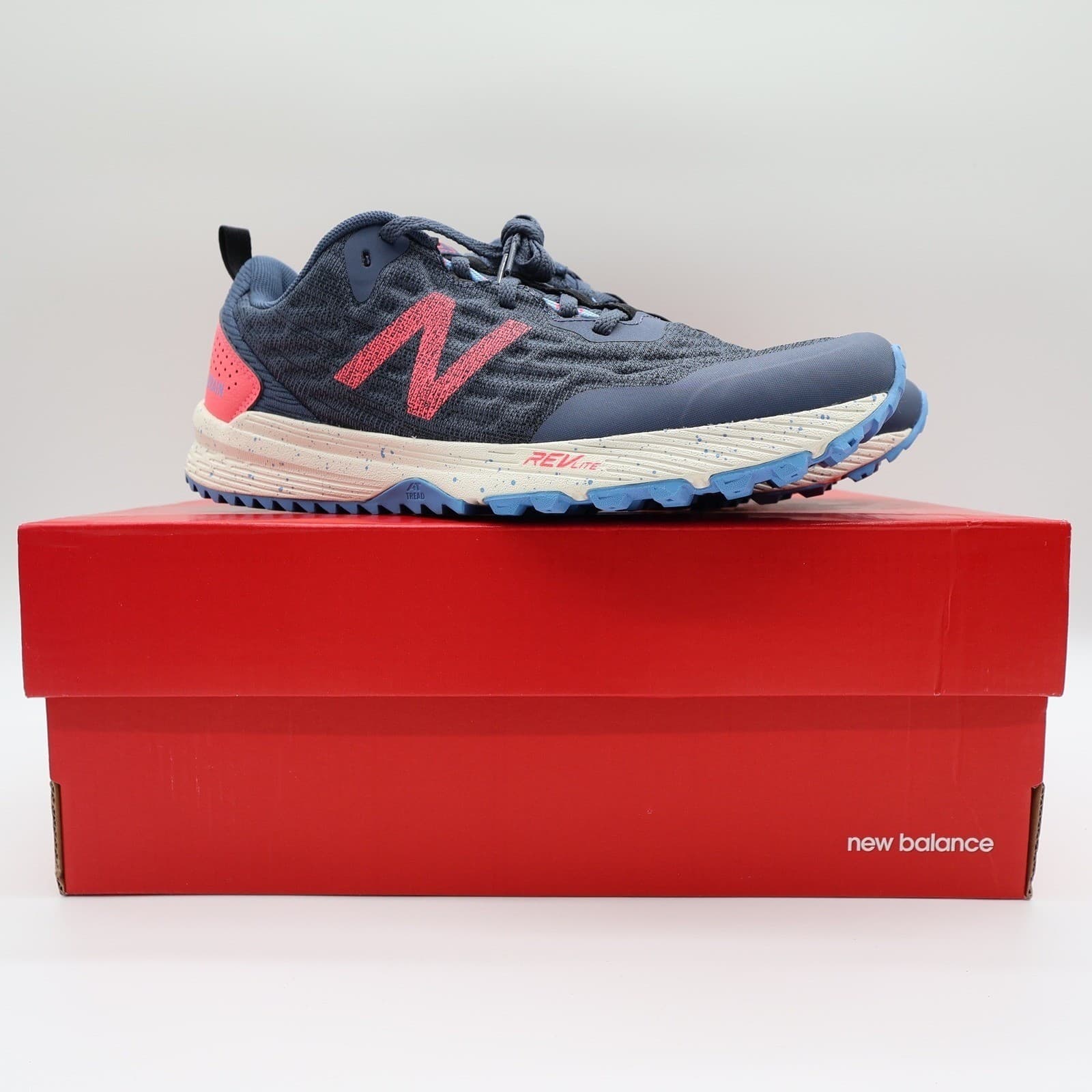 New Balance Nitrel v3 Trail Running Shoes Womens 9.5 Blue Pink WTNTRCC3 Mesh - Thumbnail 8