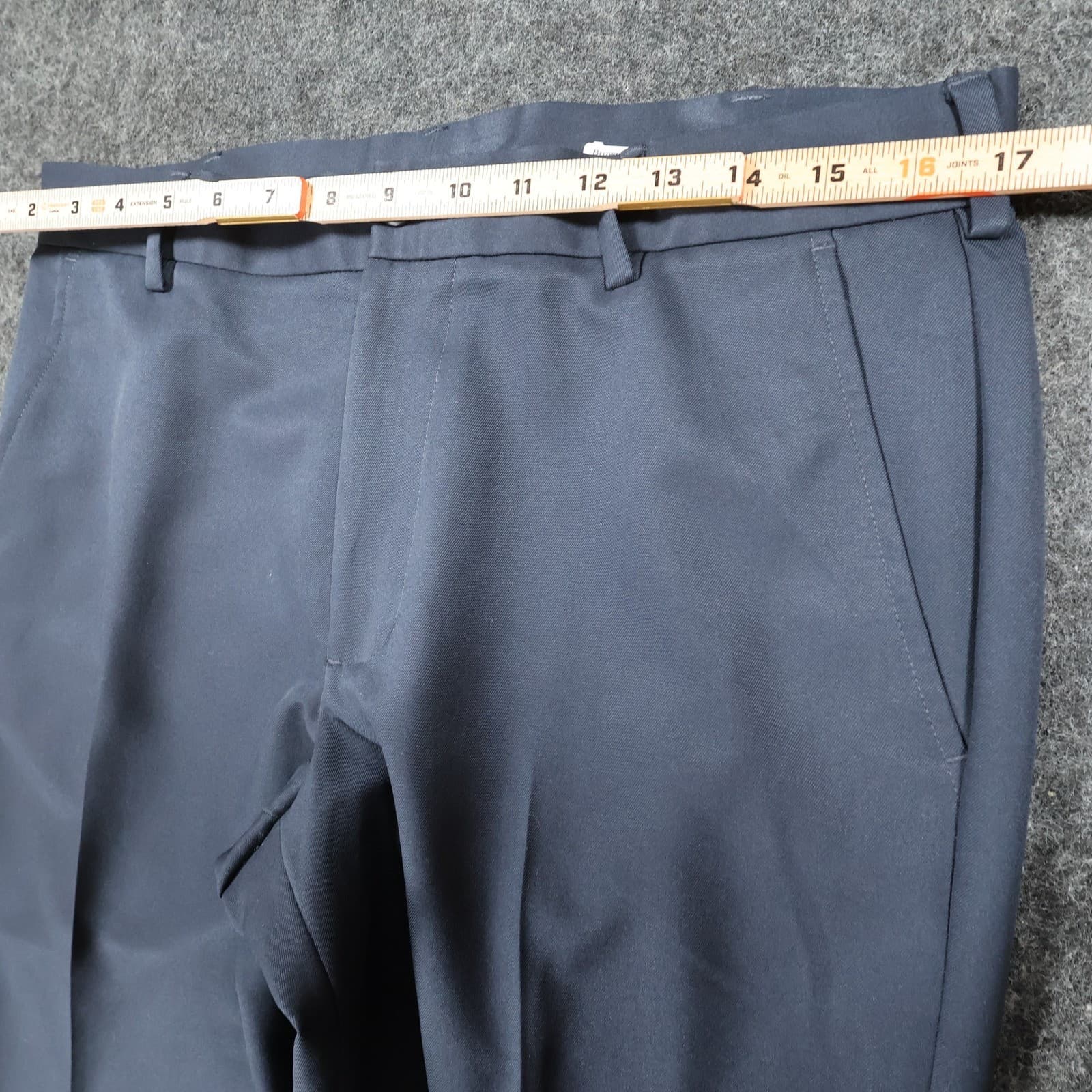 Van Heusen Traveler Dress Pants Mens 32/30 Navy Blue Polyester Straight Slacks - Thumbnail 6