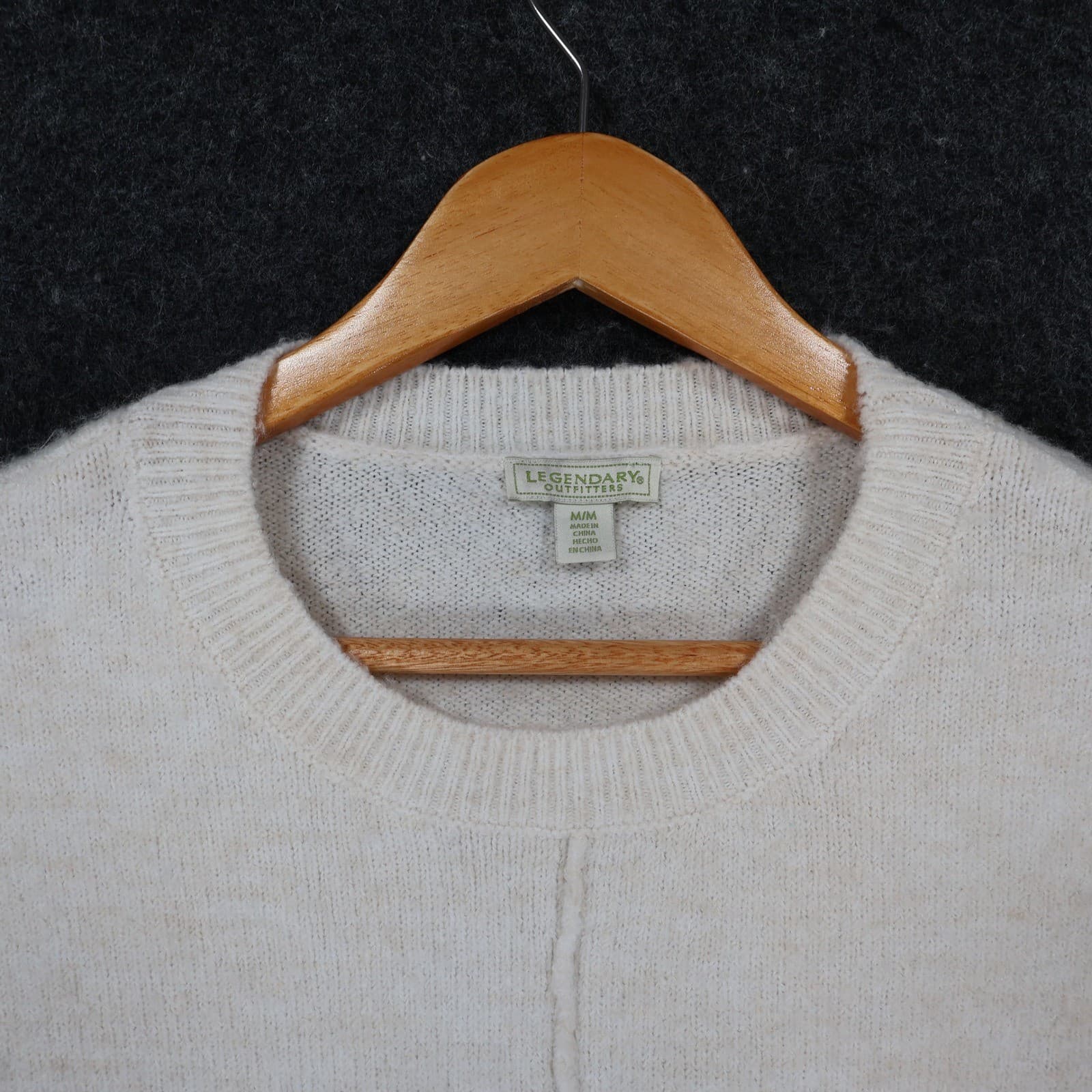Legendary Outfitters Sweater Womens M Cream Acrylic Blend Relaxed Crewneck Cozy - Thumbnail 10