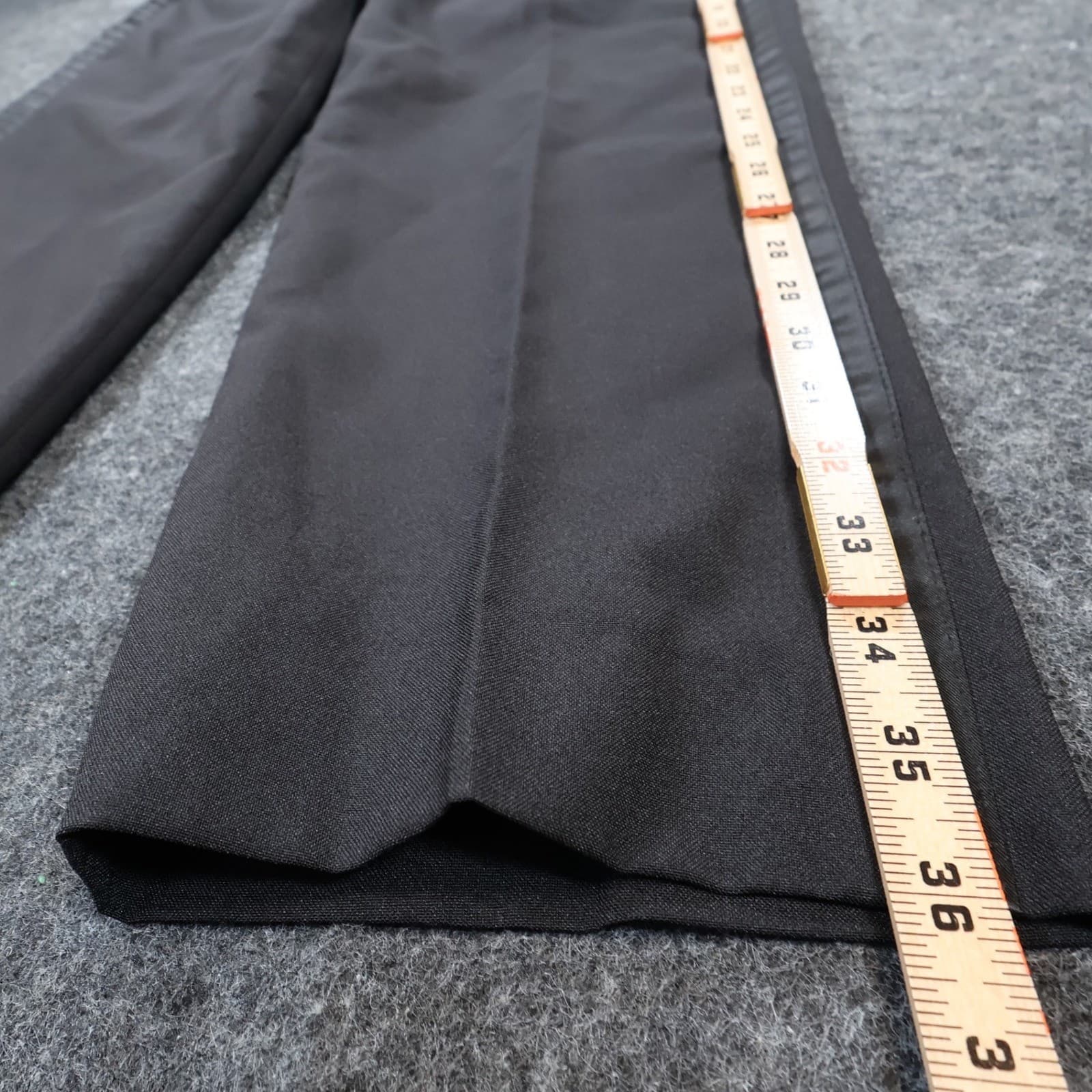 Lucci Tuxedo Pants Mens 28S Black Polyester Satin Stripe Formal Dress Slacks - Thumbnail 3