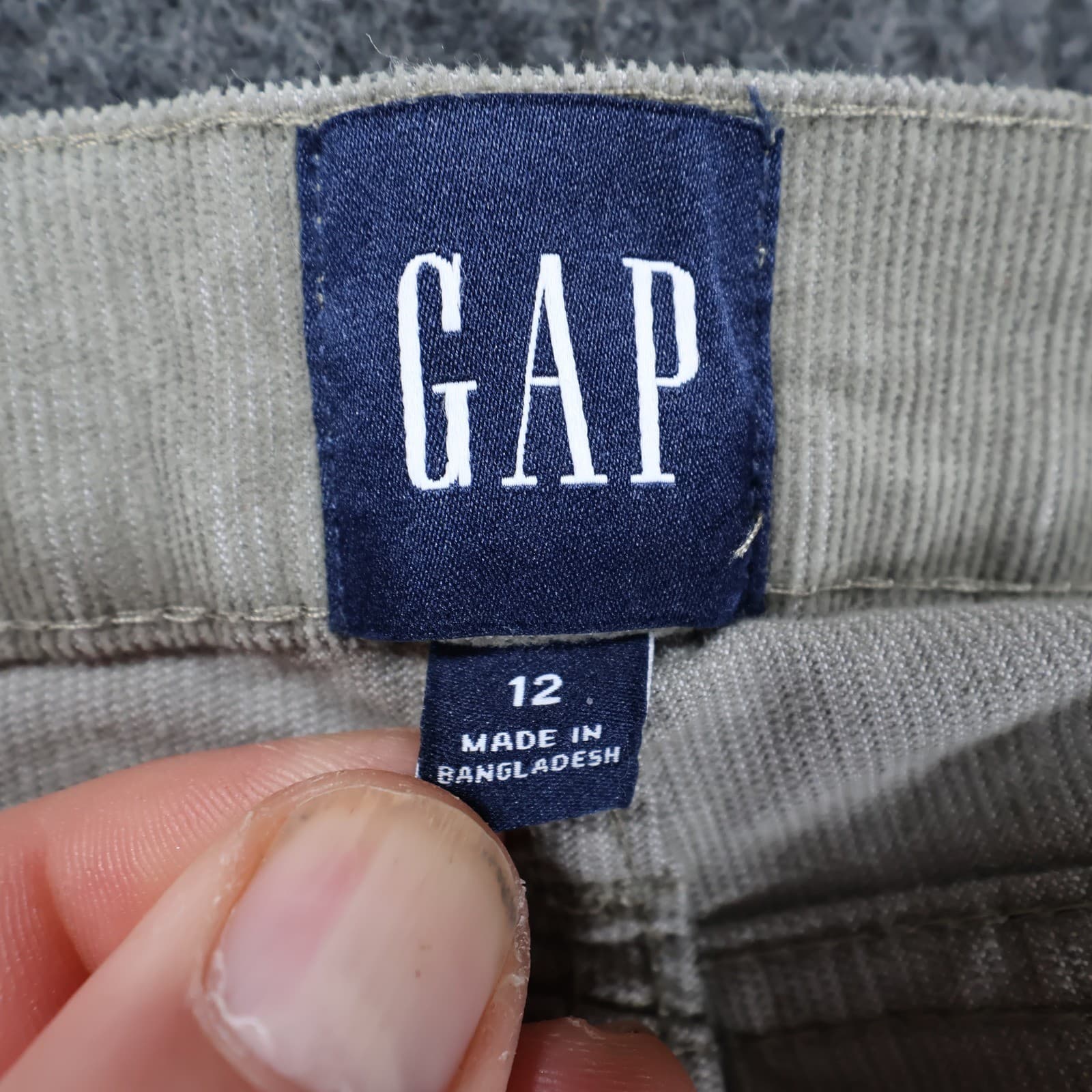 Gap Corduroy Shorts Women 12 Gray Cotton Blend Raw Hem Casual Mid Rise - Thumbnail 7