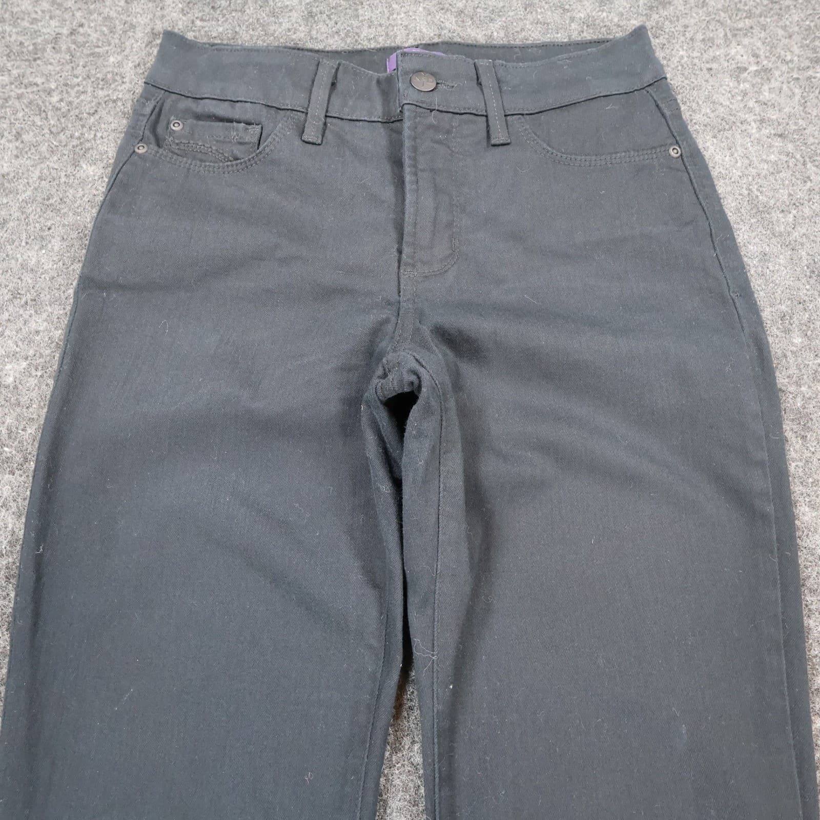 NYDJ Clarissa Ankle Jeans Womens 0 Black Cotton Blend Skinny Lift Tuck - Thumbnail 9