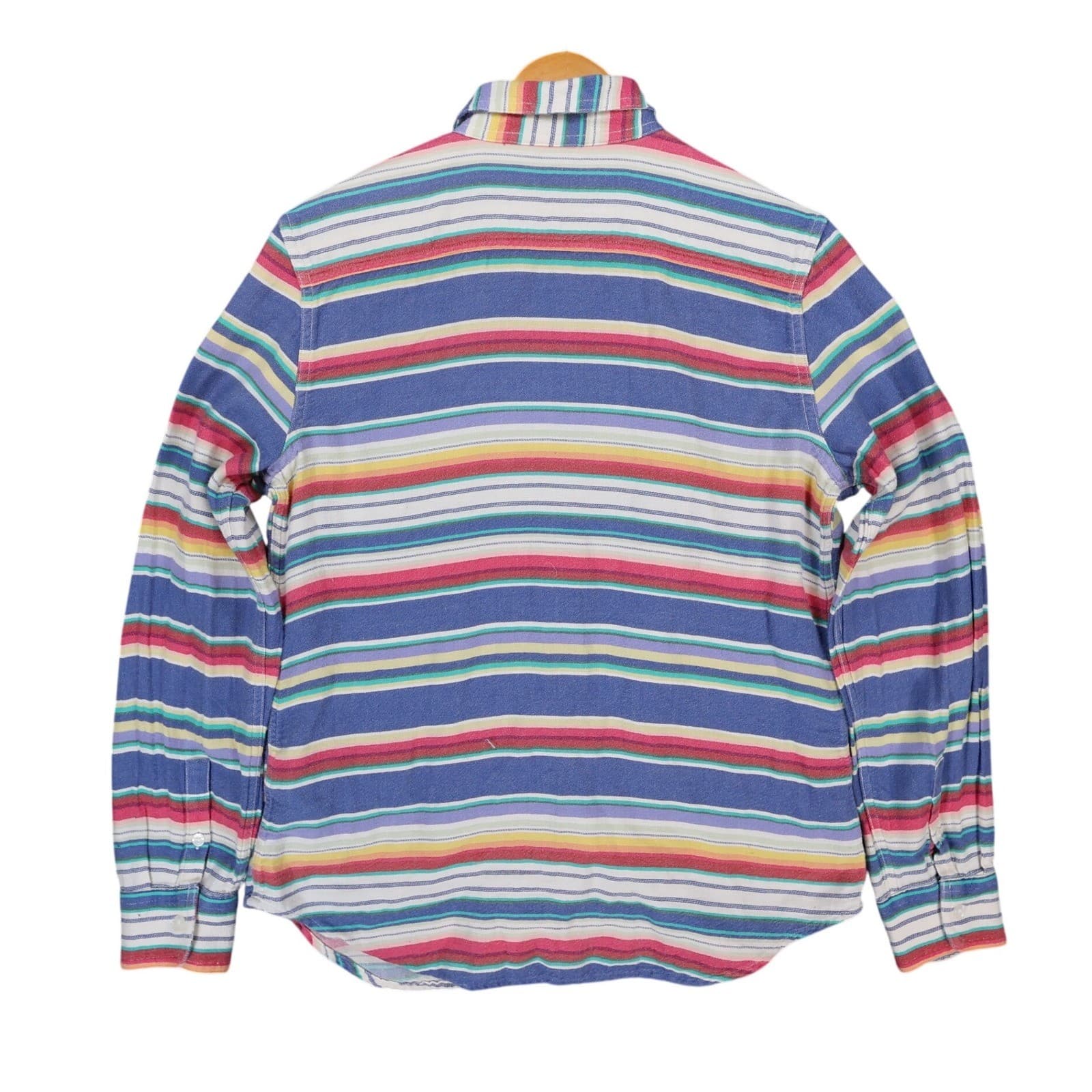 Chaps Button Down Shirt Womens Medium Multi-Color Cotton Striped Western Casual - Thumbnail 2