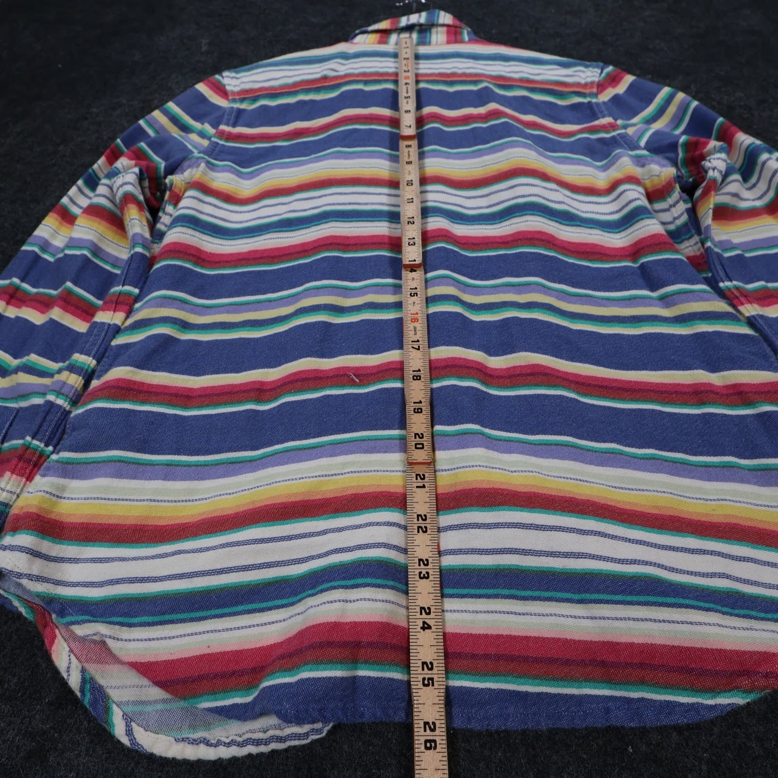 Chaps Button Down Shirt Womens Medium Multi-Color Cotton Striped Western Casual - Thumbnail 5