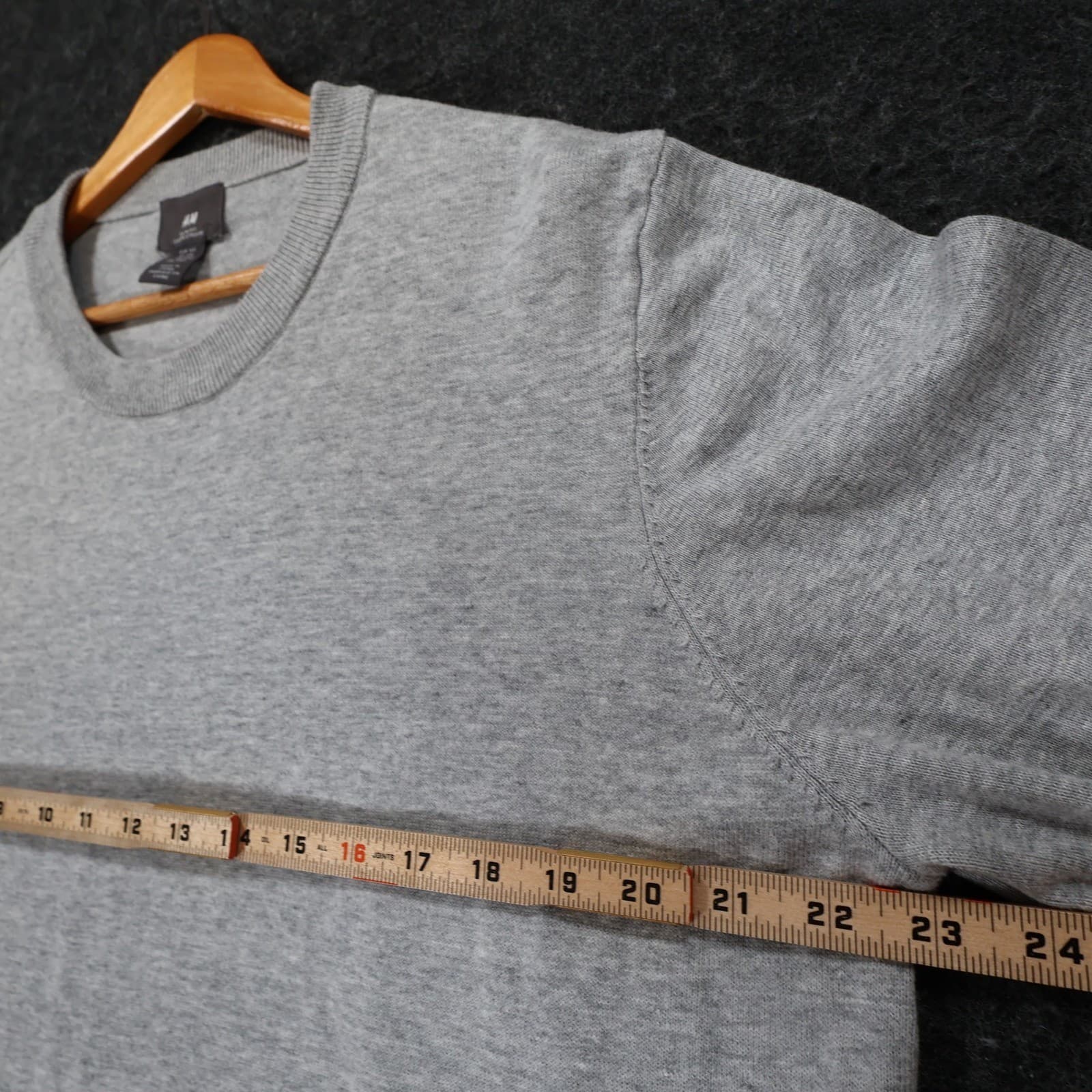 H&M Sweater Mens XXL Gray 100% Cotton Slim Fit Crew Neck Pullover Knit - Thumbnail 3