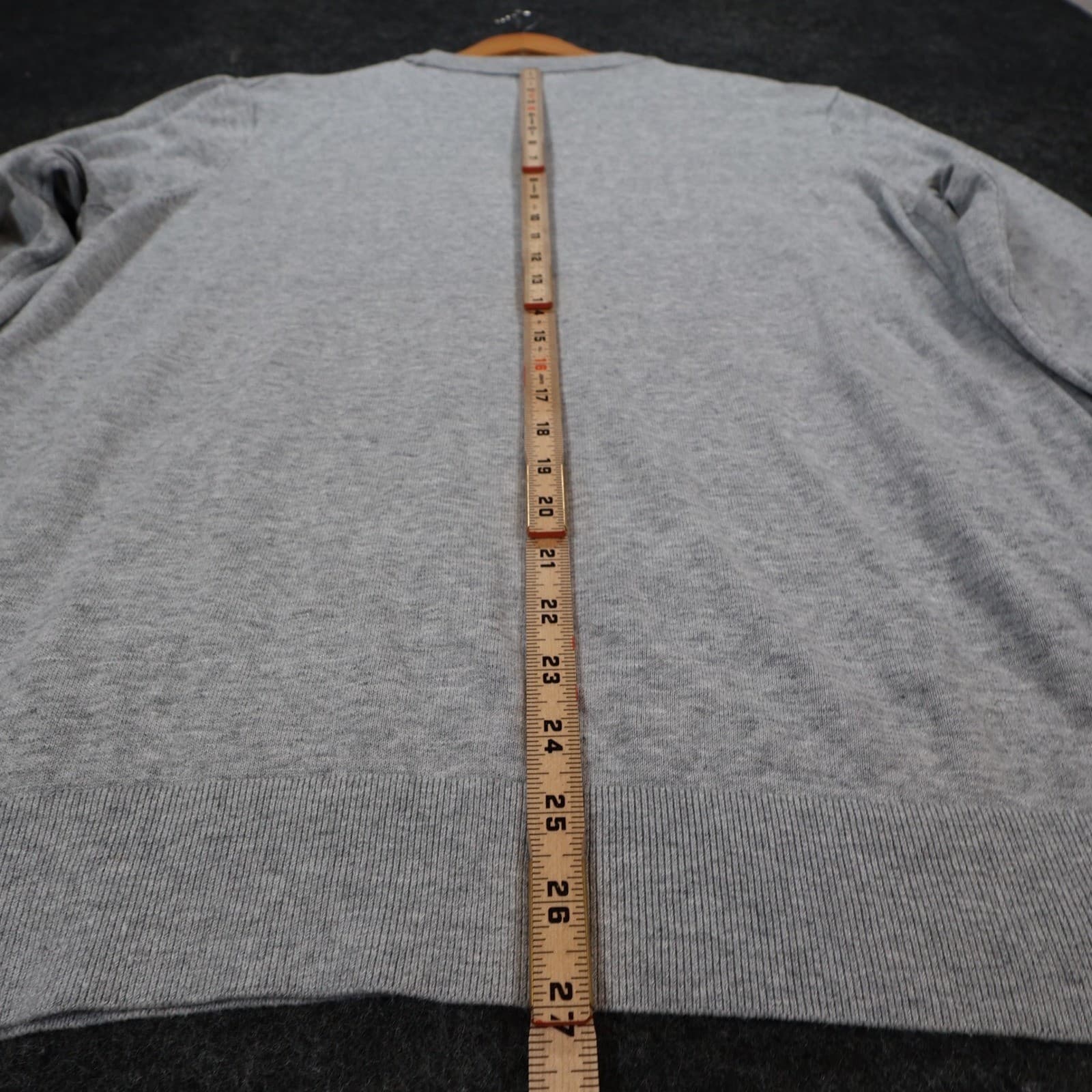 H&M Sweater Mens XXL Gray 100% Cotton Slim Fit Crew Neck Pullover Knit - Thumbnail 5