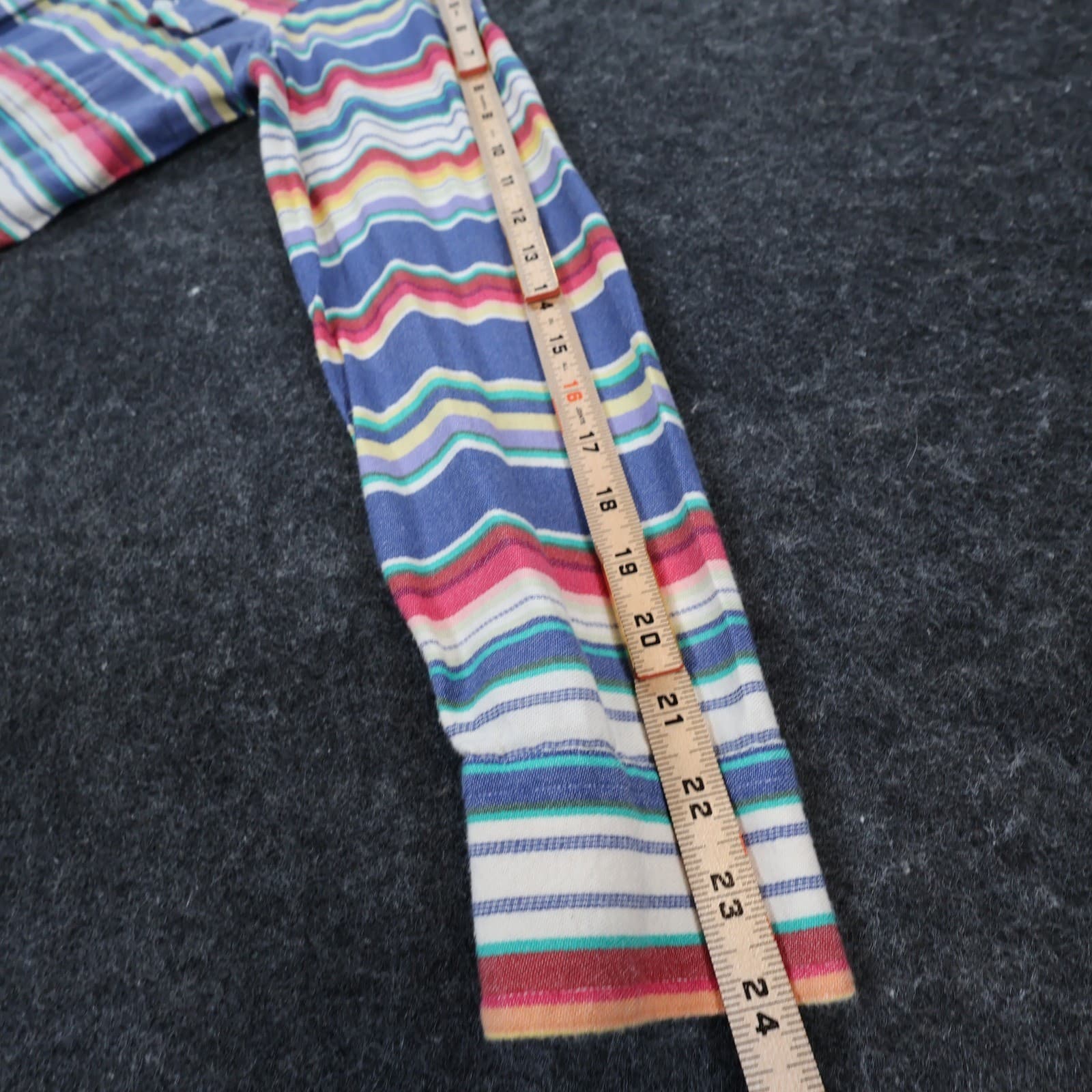 Chaps Button Down Shirt Womens Medium Multi-Color Cotton Striped Western Casual - Thumbnail 4