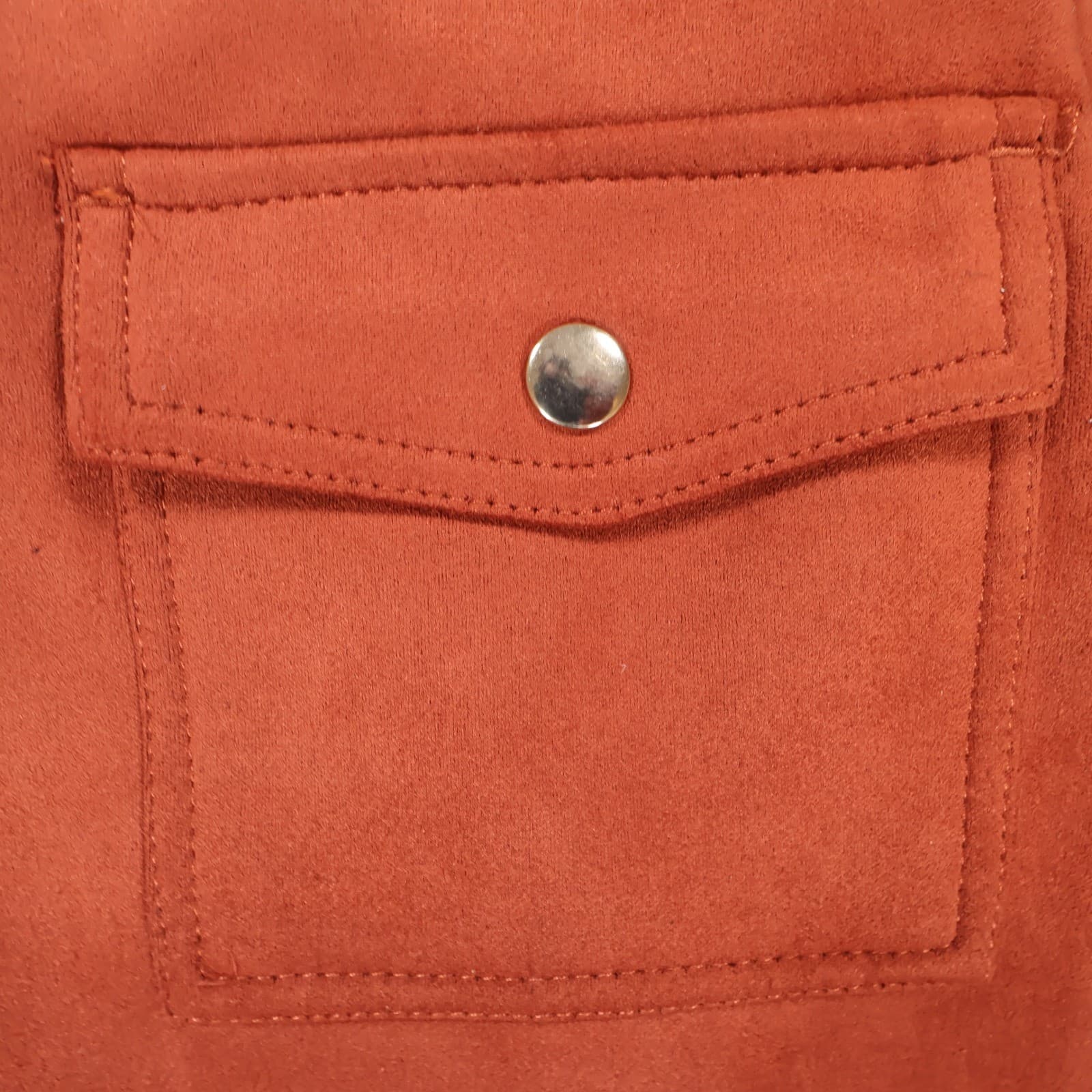 Philosophy Mini Skirt Womens 6 Burnt Orange Faux Suede Pocket Utility Boho Rust - Thumbnail 7