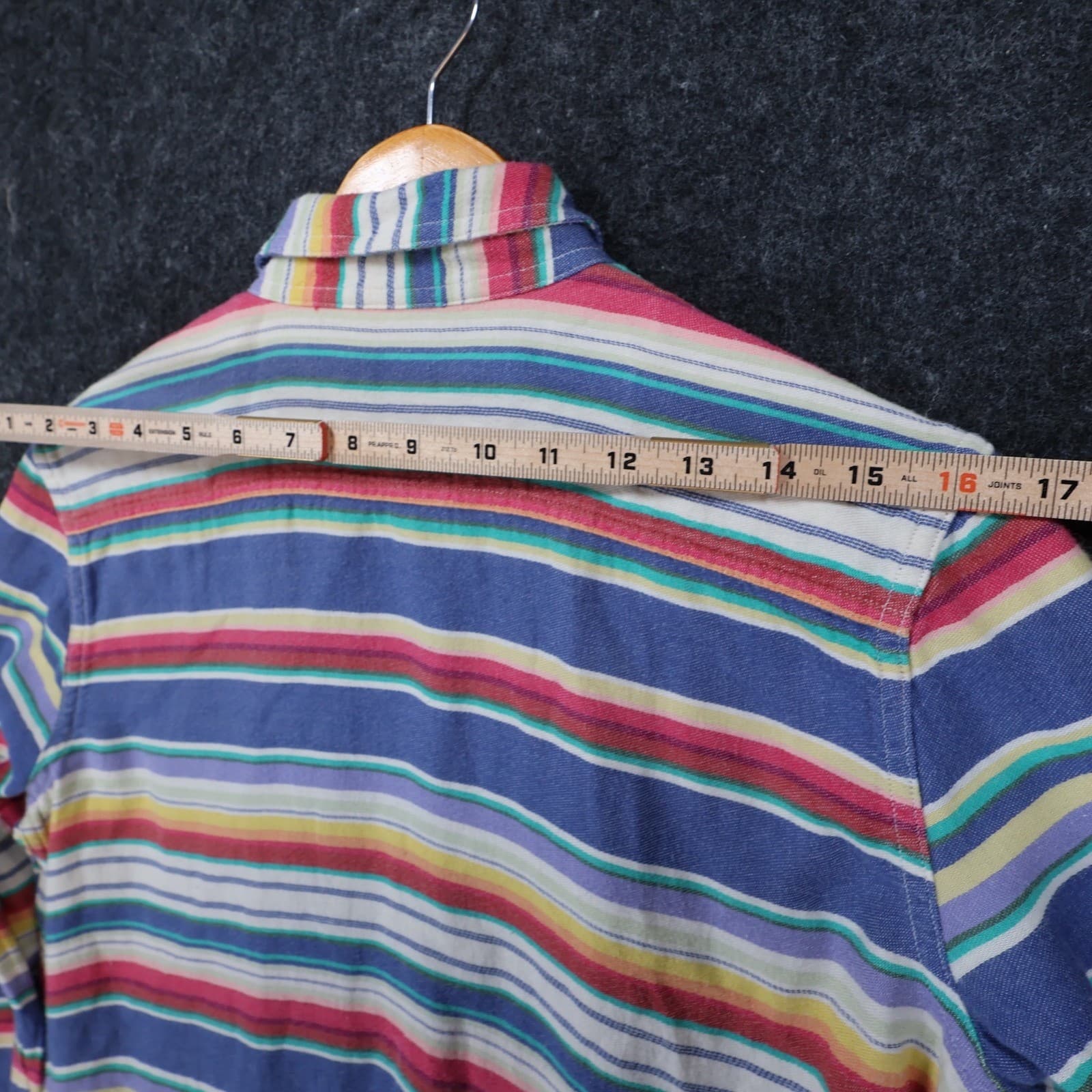 Chaps Button Down Shirt Womens Medium Multi-Color Cotton Striped Western Casual - Thumbnail 6