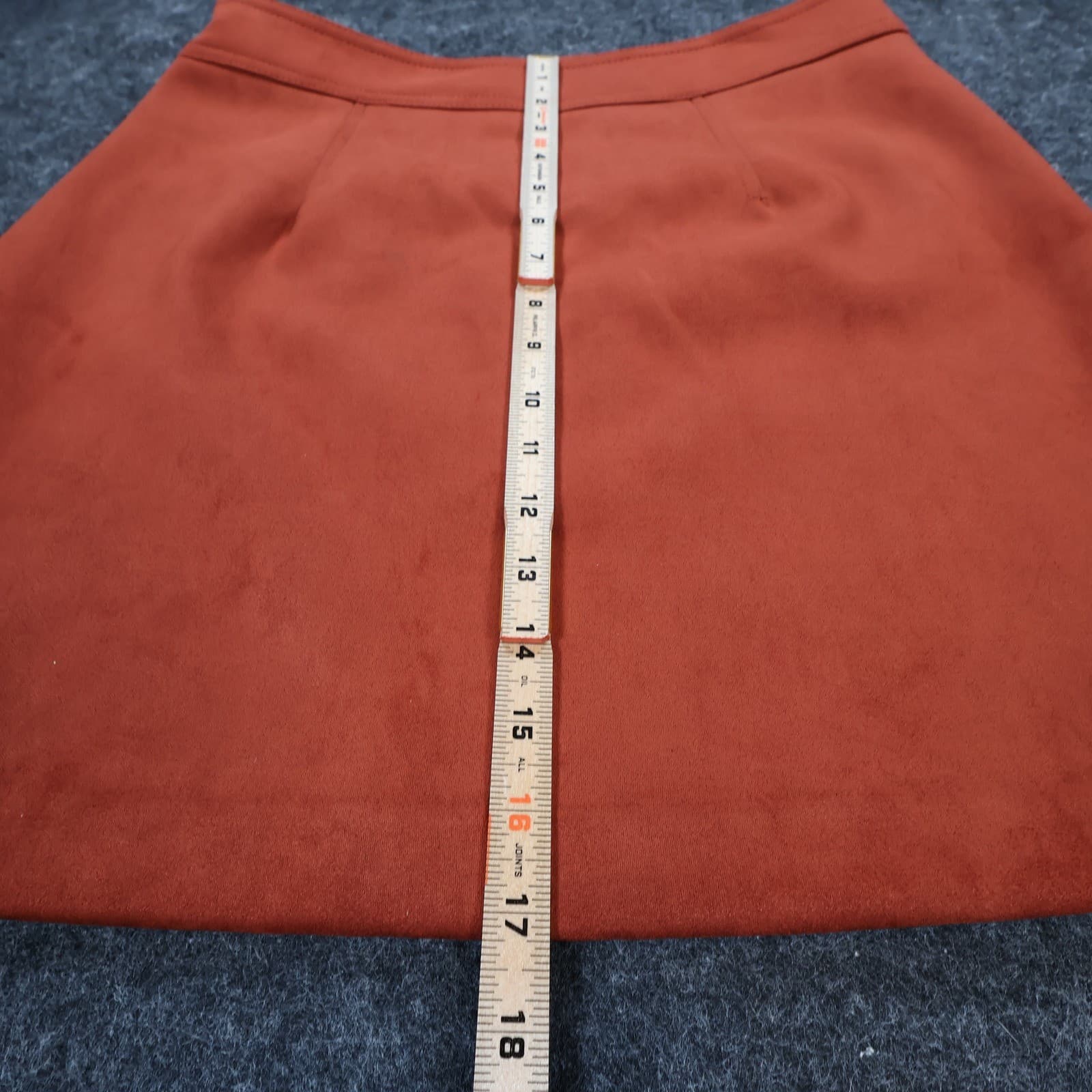 Philosophy Mini Skirt Womens 6 Burnt Orange Faux Suede Pocket Utility Boho Rust - Thumbnail 4
