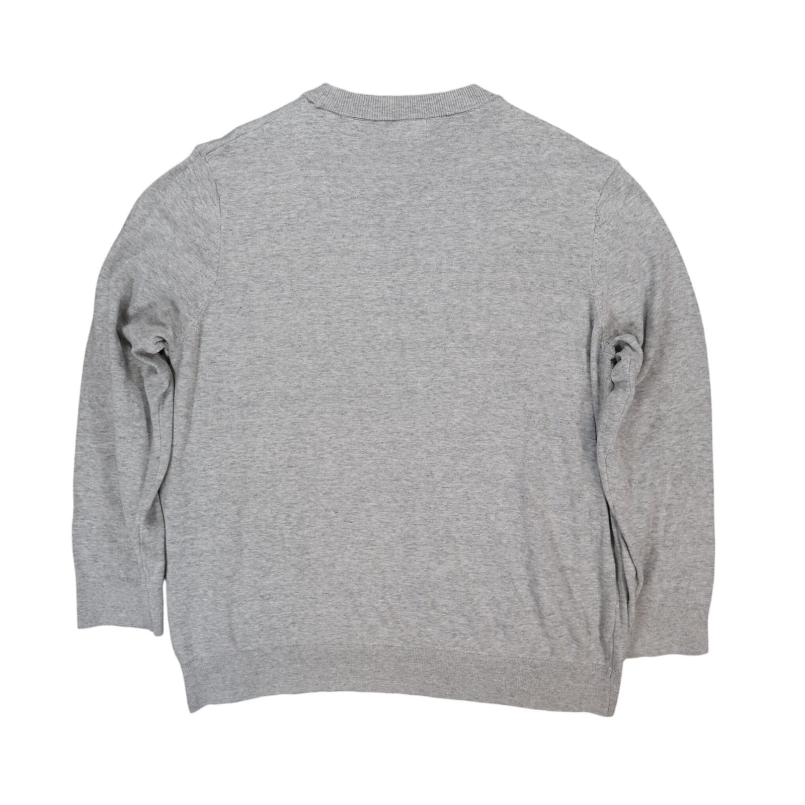 H&M Sweater Mens XXL Gray 100% Cotton Slim Fit Crew Neck Pullover Knit - Thumbnail 2