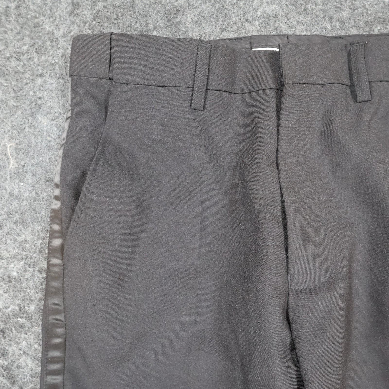 Lucci Tuxedo Pants Mens 28S Black Polyester Satin Stripe Formal Dress Slacks - Thumbnail 10