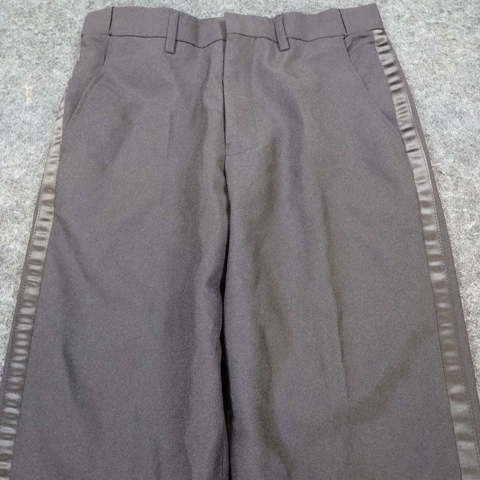 Lucci Tuxedo Pants Mens 28S Black Polyester Satin Stripe Formal Dress Slacks - Thumbnail 8
