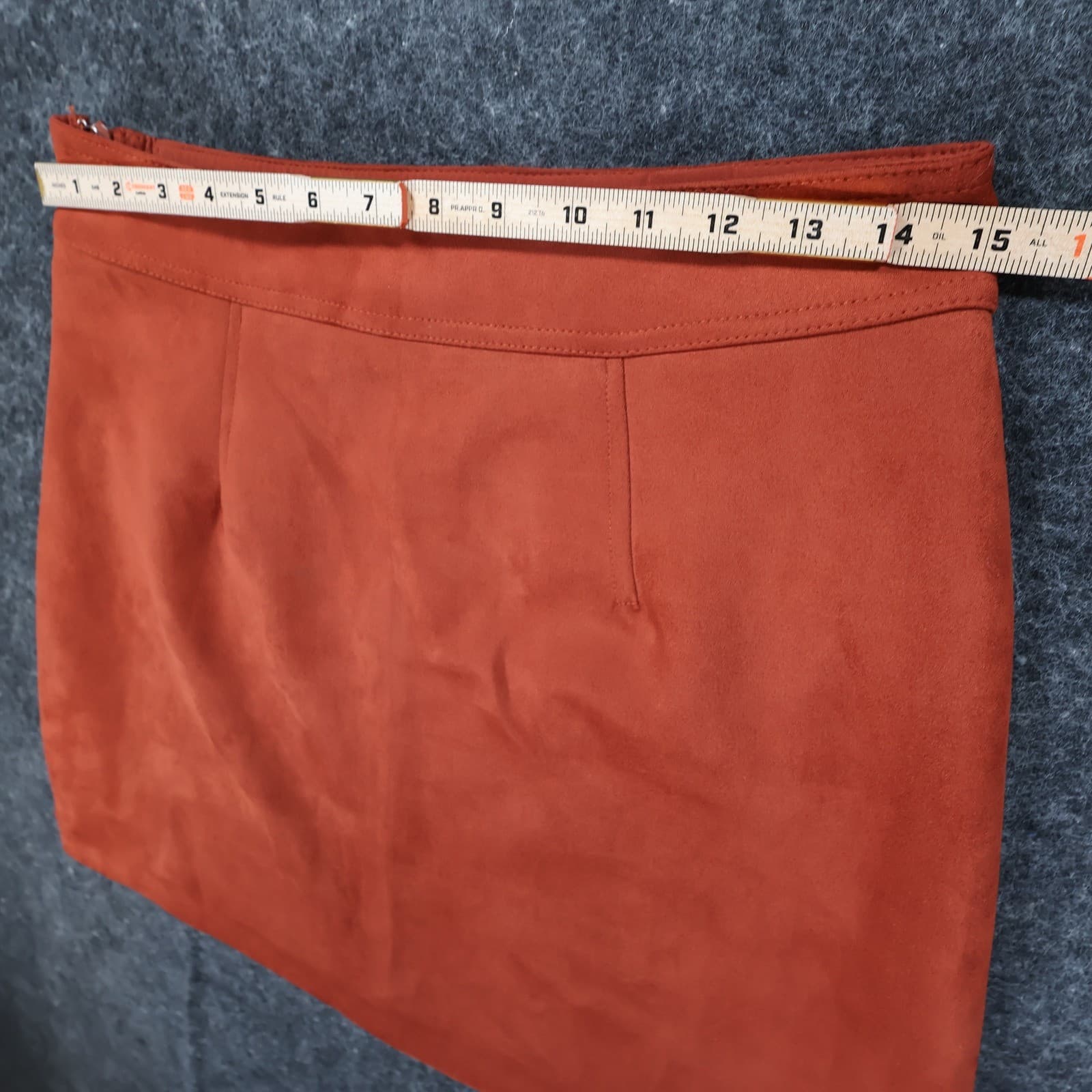 Philosophy Mini Skirt Womens 6 Burnt Orange Faux Suede Pocket Utility Boho Rust - Thumbnail 6