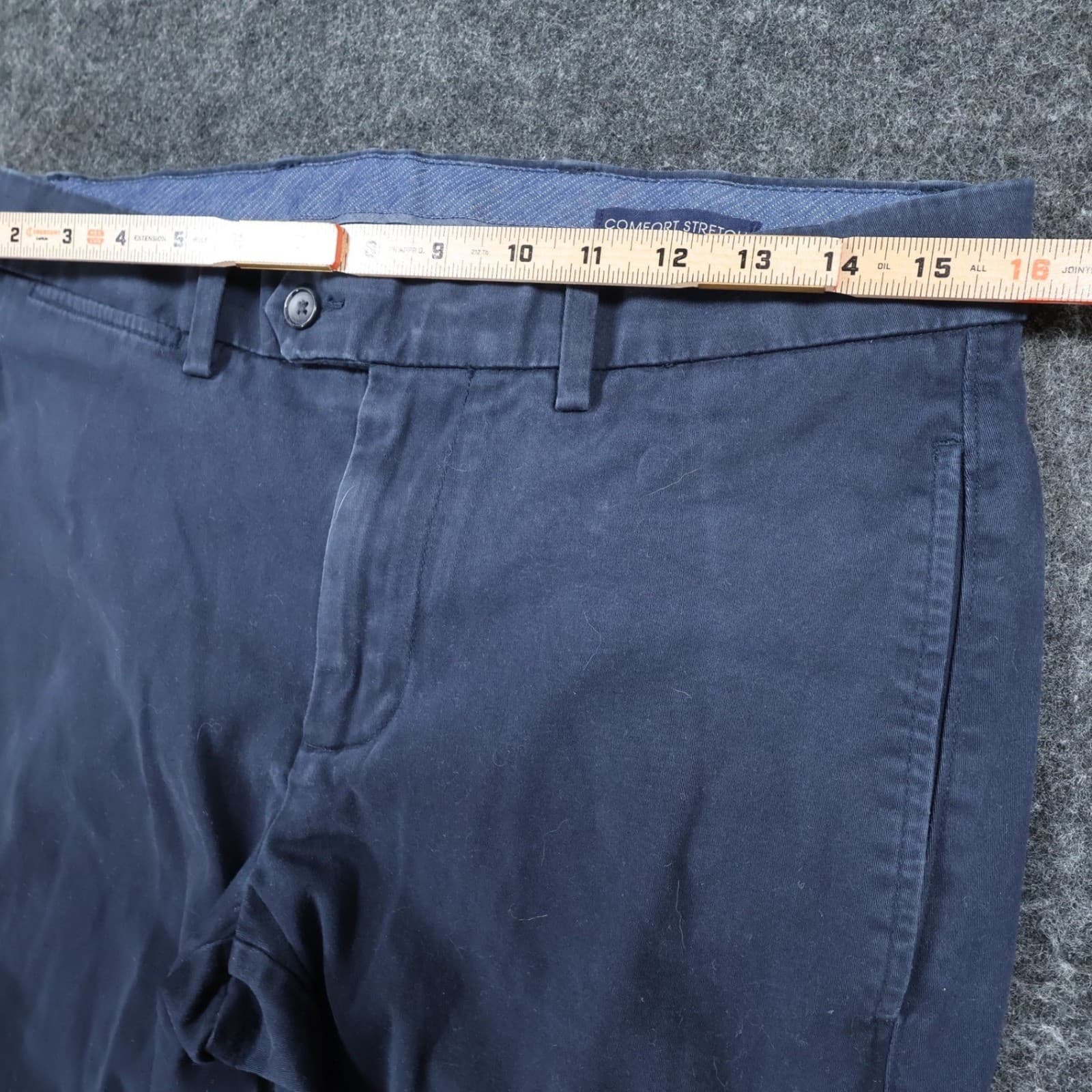 Cremieux Chino Pants Mens 32x32 Navy Blue Cotton Comfort Stretch Slim Fit - Thumbnail 6