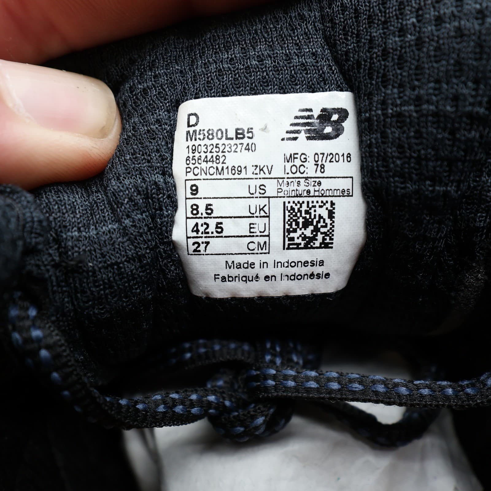 New Balance 580v5 Running Shoes Mens 9 Black Synthetic TechRide M580LB5 Sneaker - Thumbnail 6