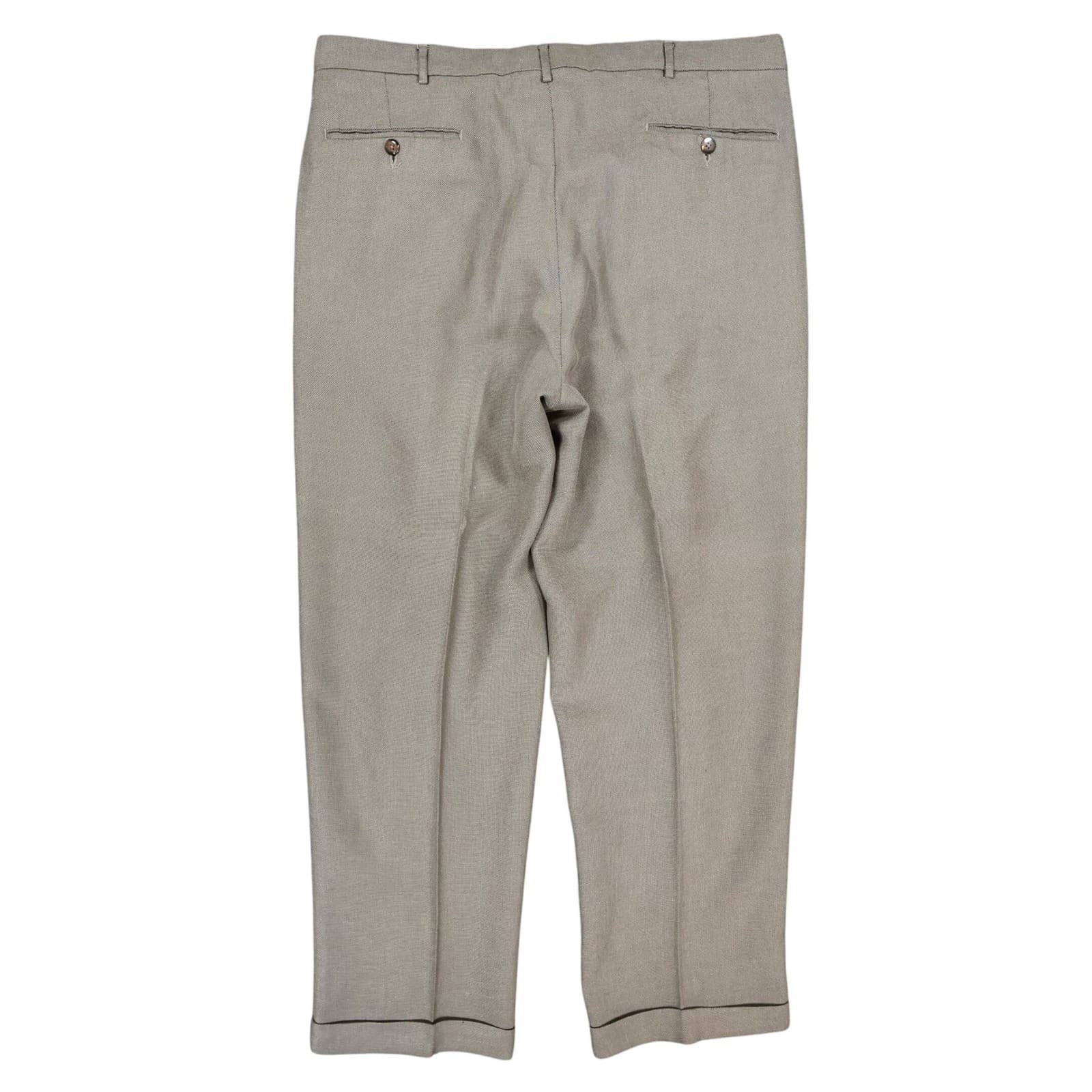 Van Heusen Dress Pants Mens 38x30 Brown Rayon Polyester Pleated Relaxed Slacks - Thumbnail 2