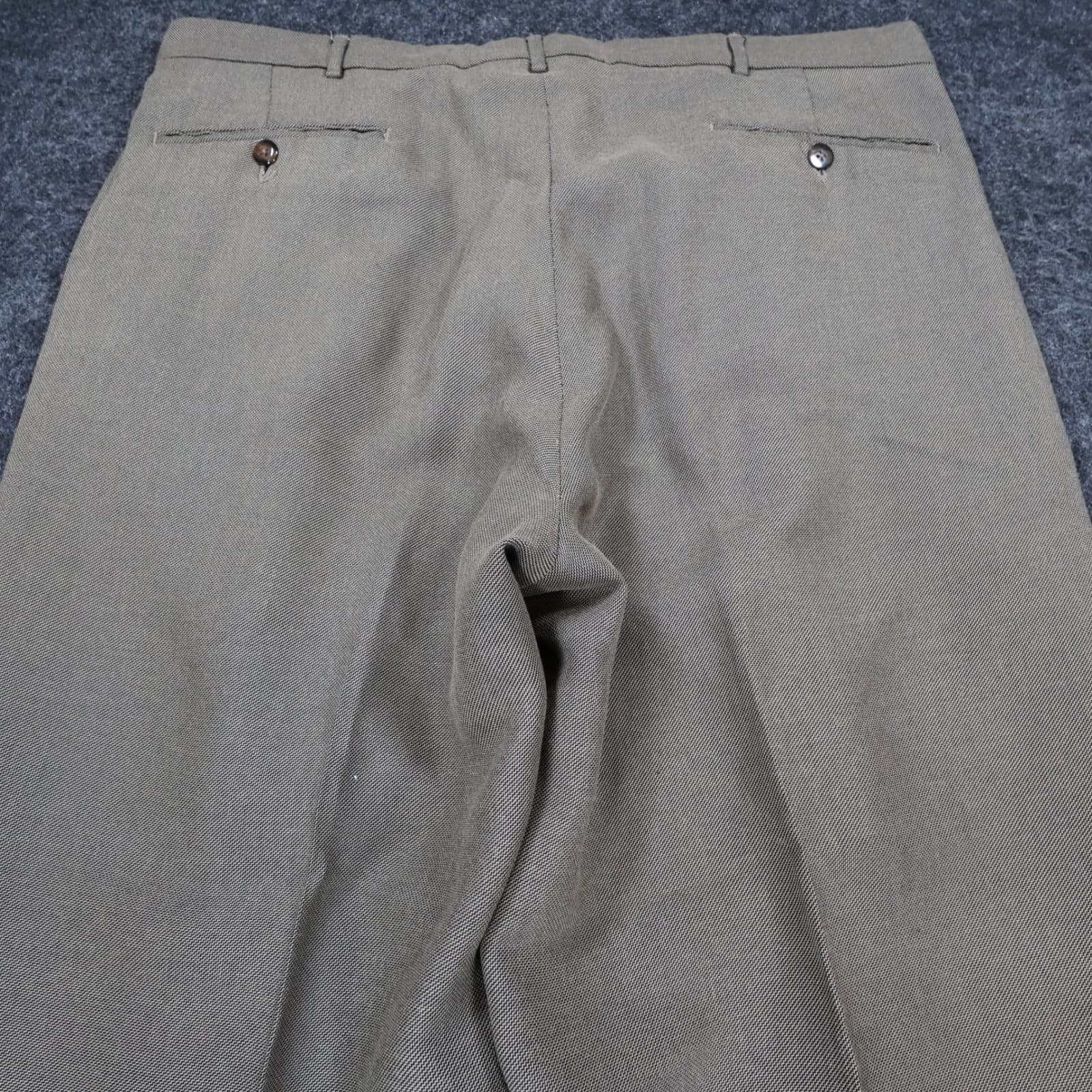 Van Heusen Dress Pants Mens 38x30 Brown Rayon Polyester Pleated Relaxed Slacks - Thumbnail 10