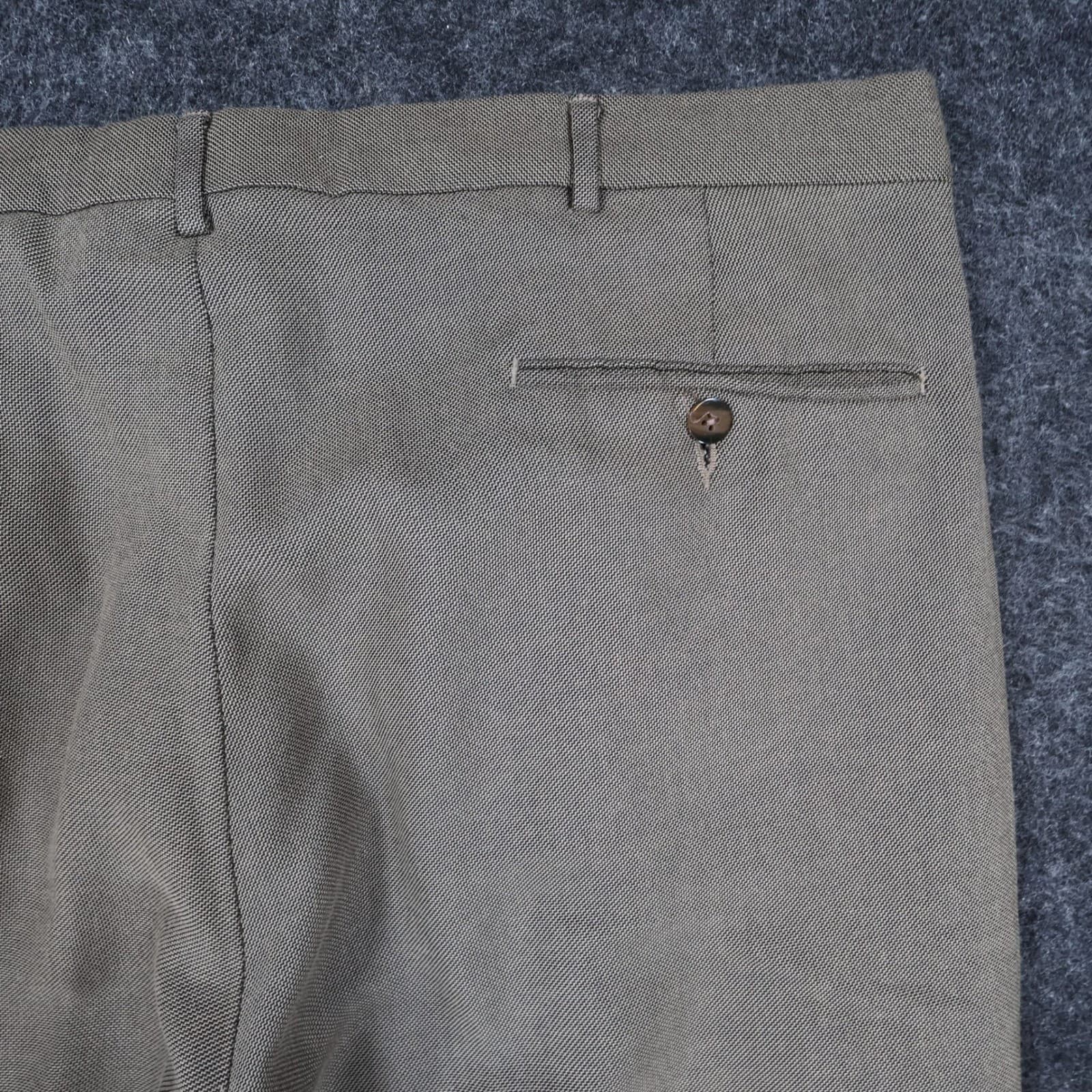 Van Heusen Dress Pants Mens 38x30 Brown Rayon Polyester Pleated Relaxed Slacks - Thumbnail 12