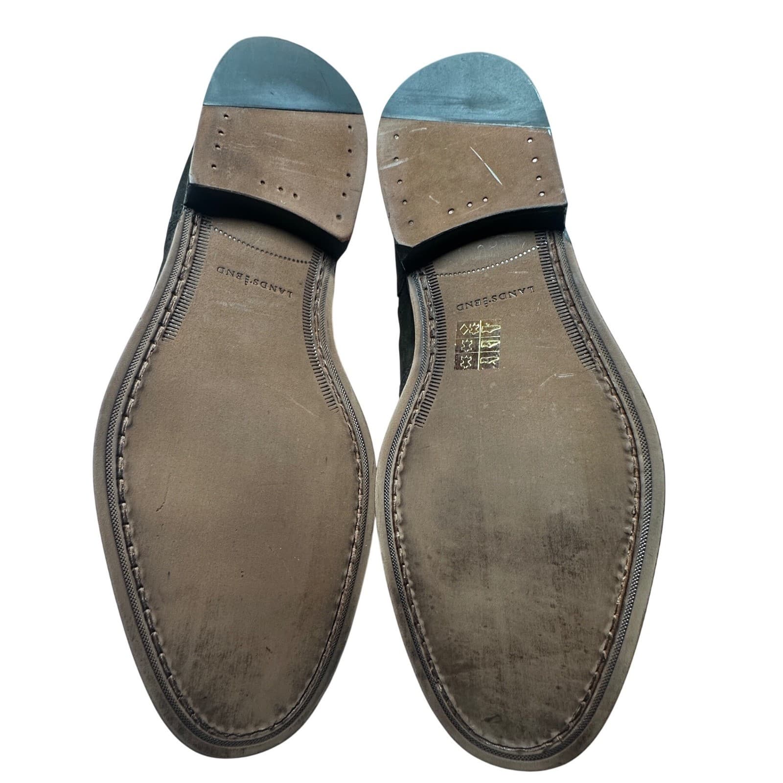 Lands' End Wingtip Oxford Men's 13D Dark Brown Suede NEW Dress Shoes - Thumbnail 5