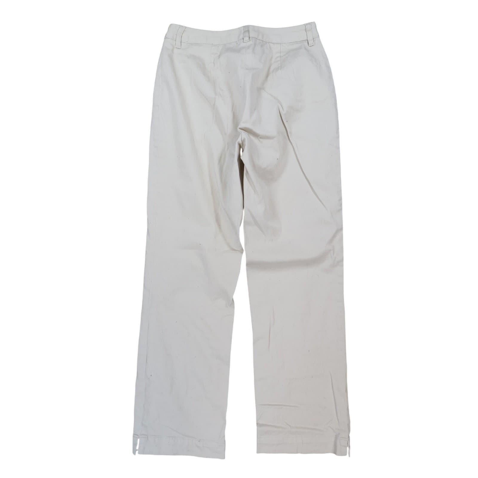Harold's Chino Pants Womens 0 Beige Cotton Stretch Straight Leg Classic Trousers - Thumbnail 2