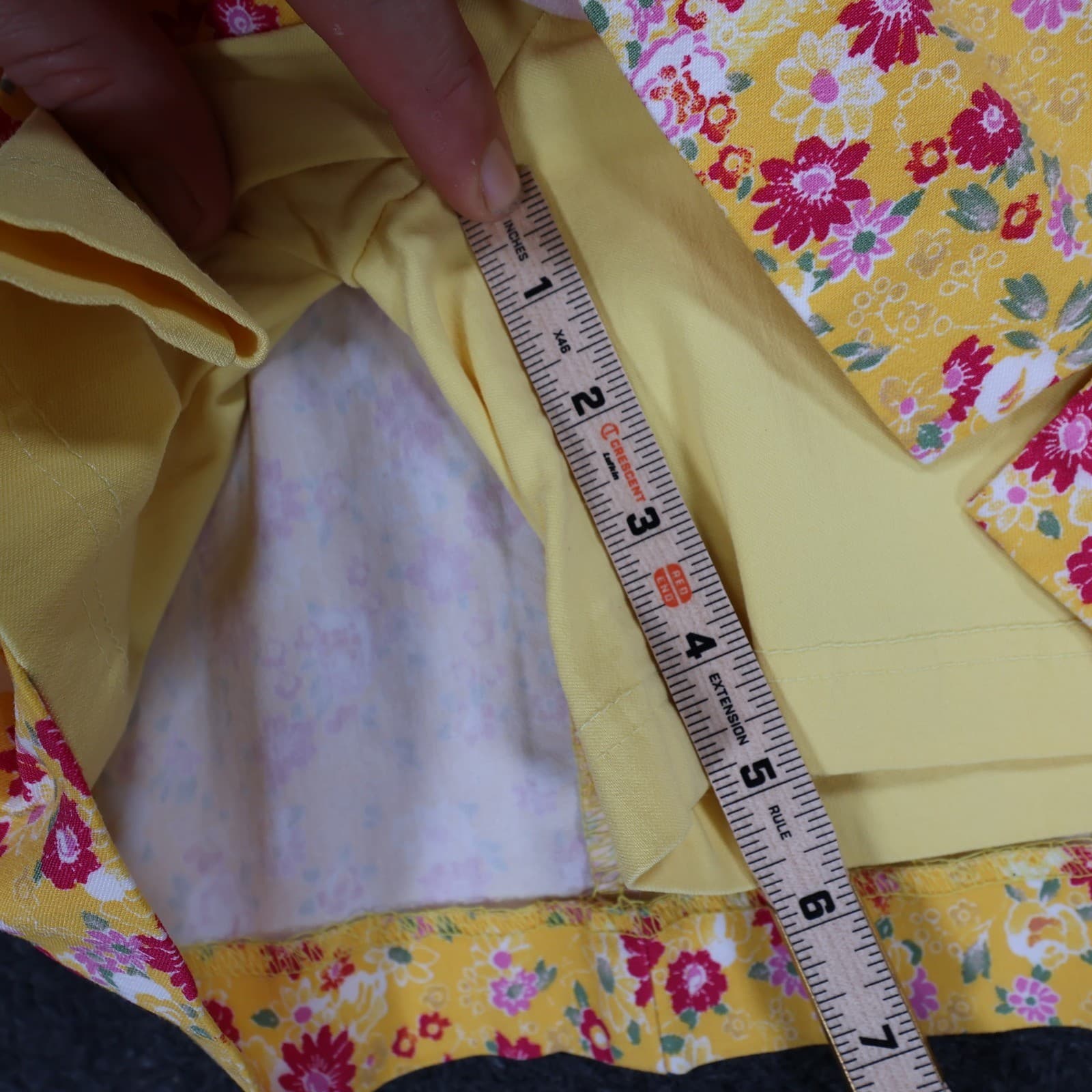 Counterparts Skort Womens Medium Yellow Floral Rayon Blend Stretch Casual Summer - Thumbnail 6