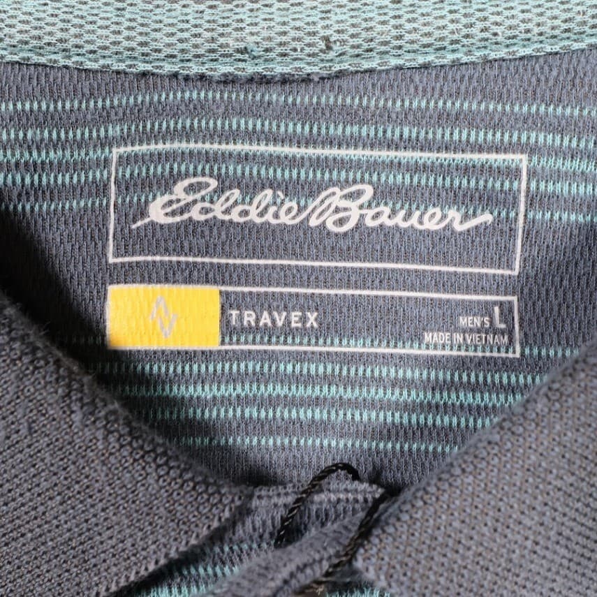 Eddie Bauer Travex Polo Shirt Mens Large Blue Excellent Vintage - Thumbnail 7