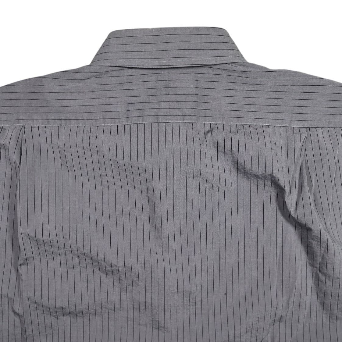 Paul Fredrick Dress Shirt Mens 17.5-34 Gray Excellent Striped Long Sleeve Cotton - Thumbnail 5