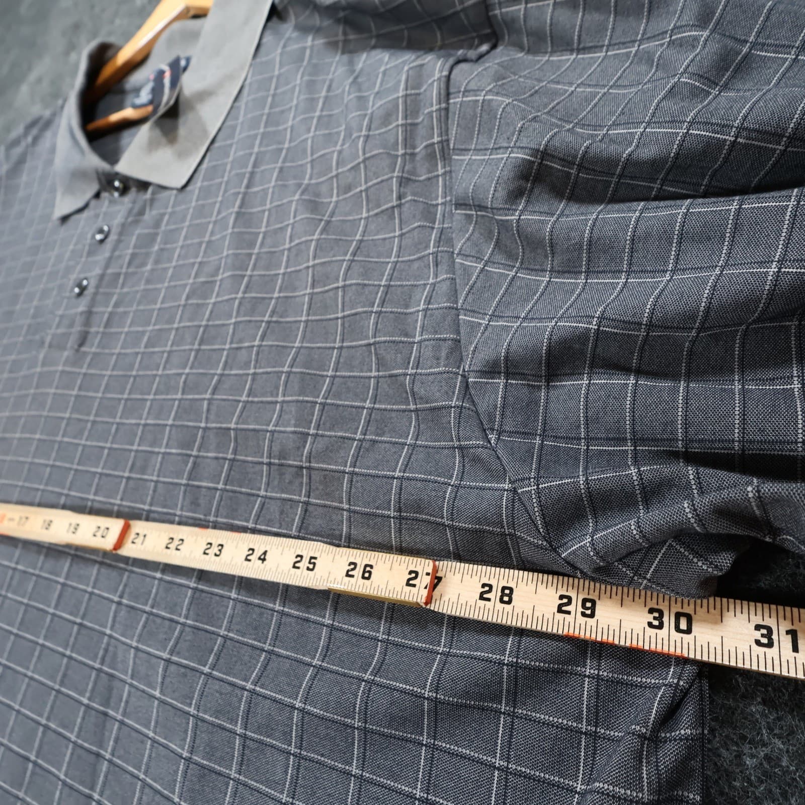 Knightsbridge Polo Shirt Mens 4X Gray Cotton Blend Grid Long Sleeve Casual NWT - Thumbnail 3
