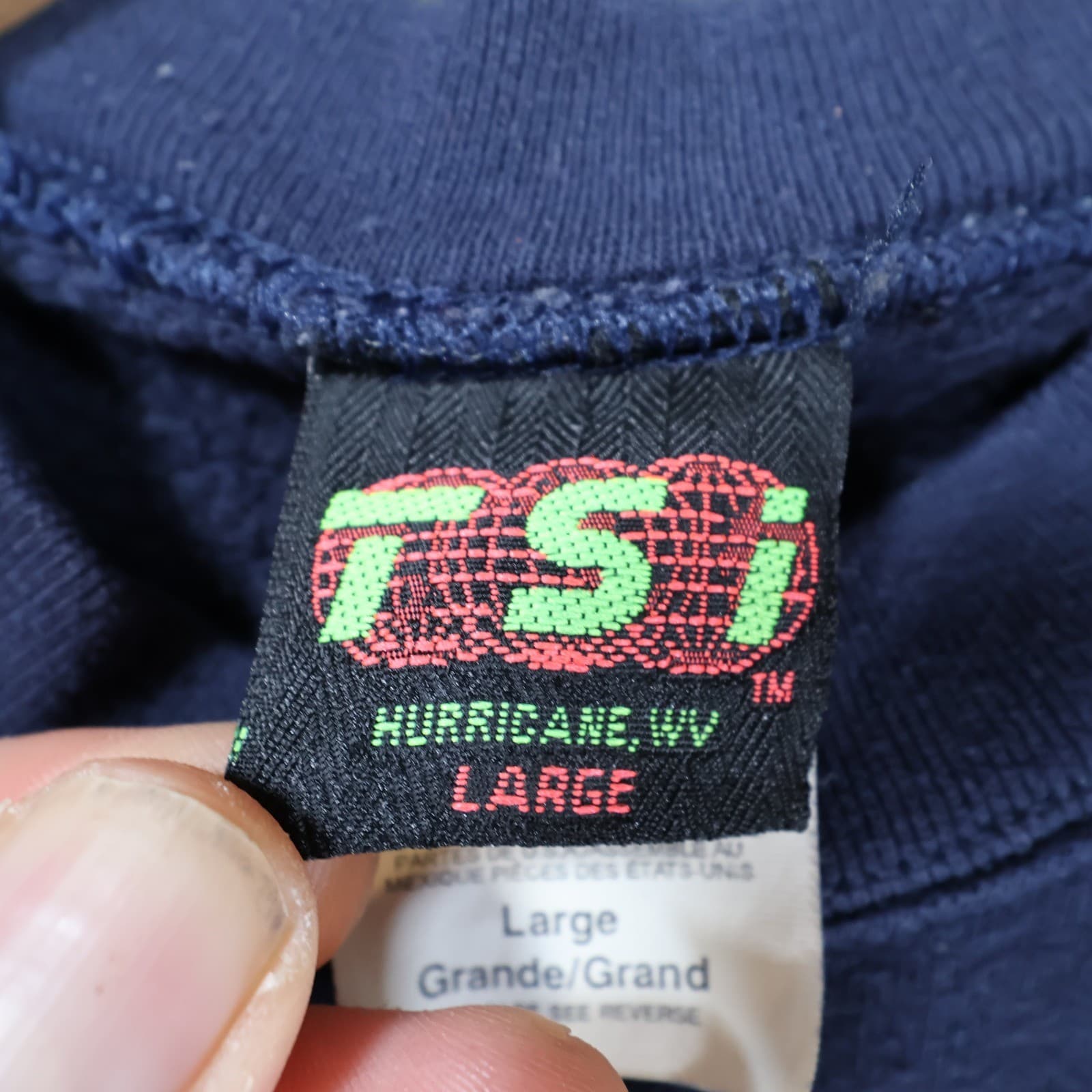 TSI Sweatshirt Mens Large Navy Blue Cotton Blend American Wilderness Graphic - Thumbnail 7