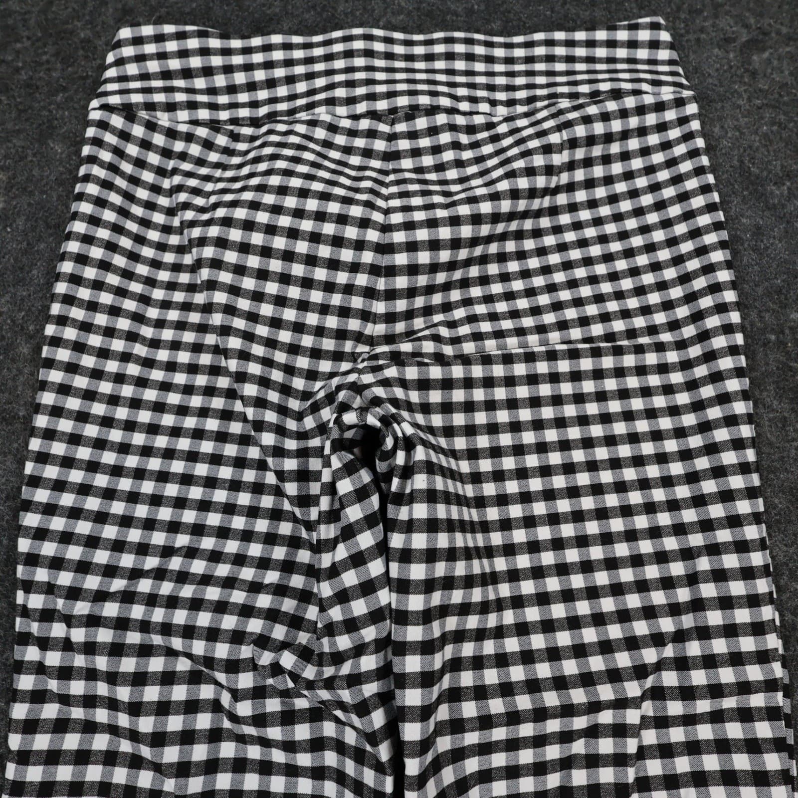 Rafaella Pants Womens 6 Black White Viscose Blend Slim Leg Gingham Checkered - Thumbnail 10