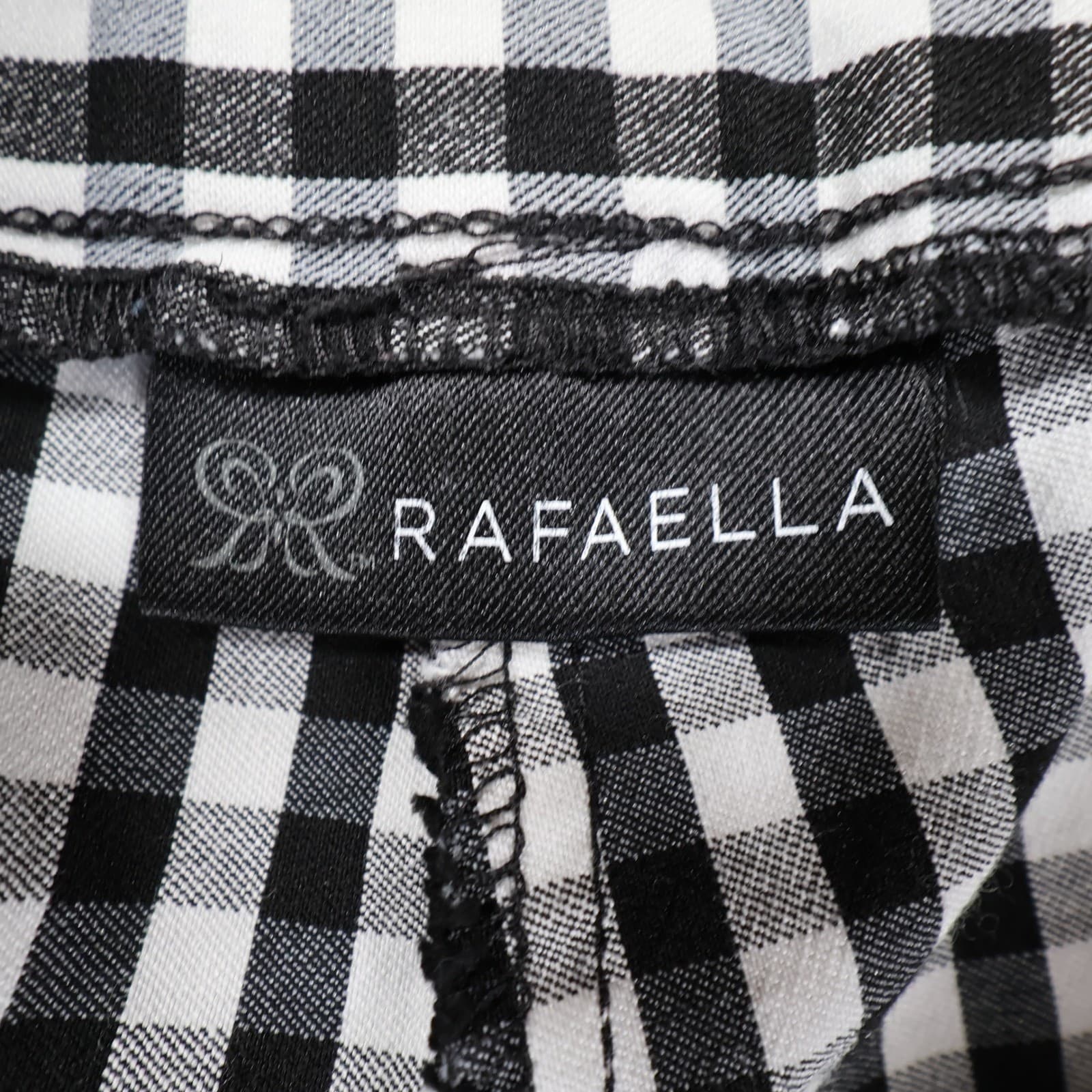 Rafaella Pants Womens 6 Black White Viscose Blend Slim Leg Gingham Checkered - Thumbnail 7