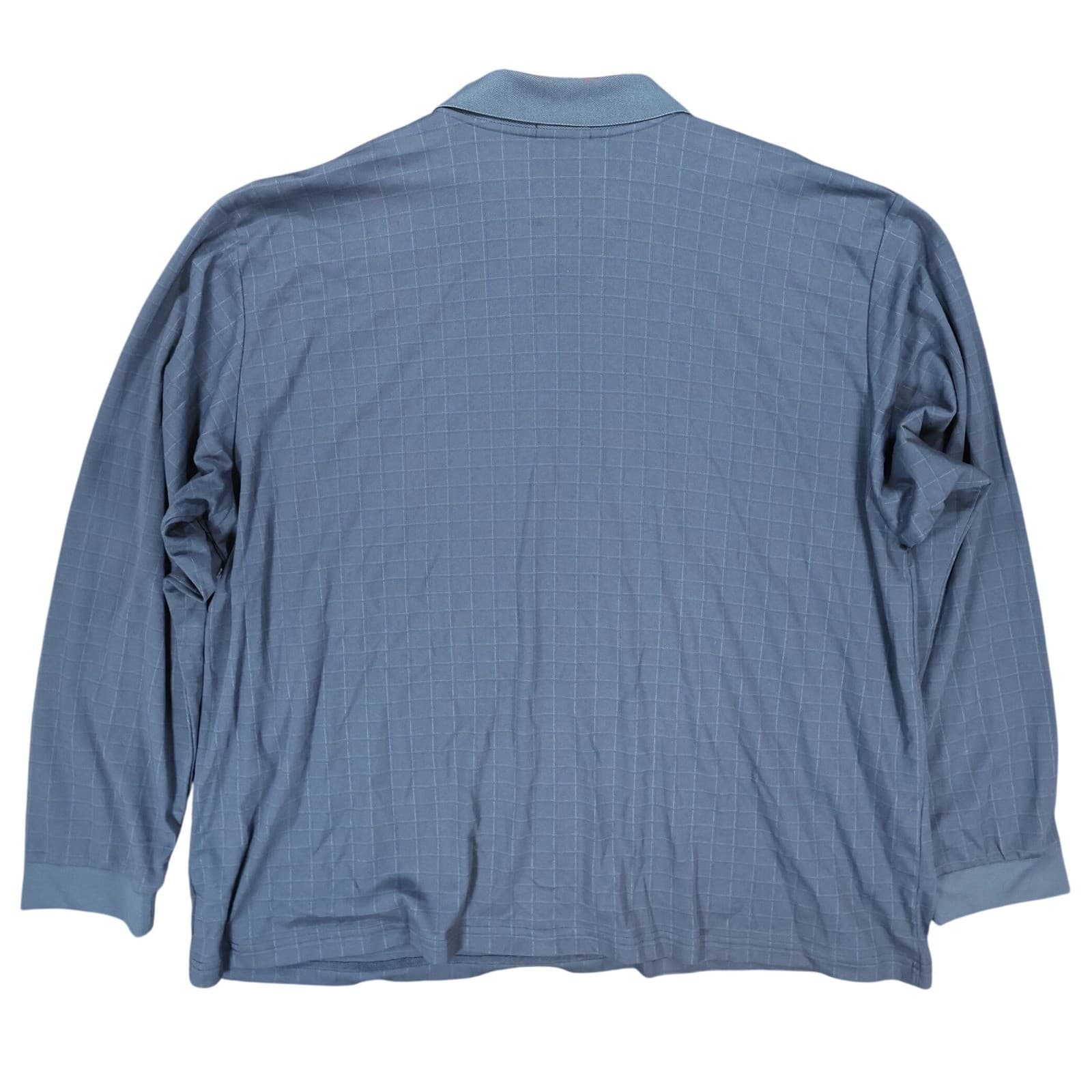 Knightsbridge Polo Mens 4X Blue New Long Sleeve Grid Pattern - Thumbnail 2