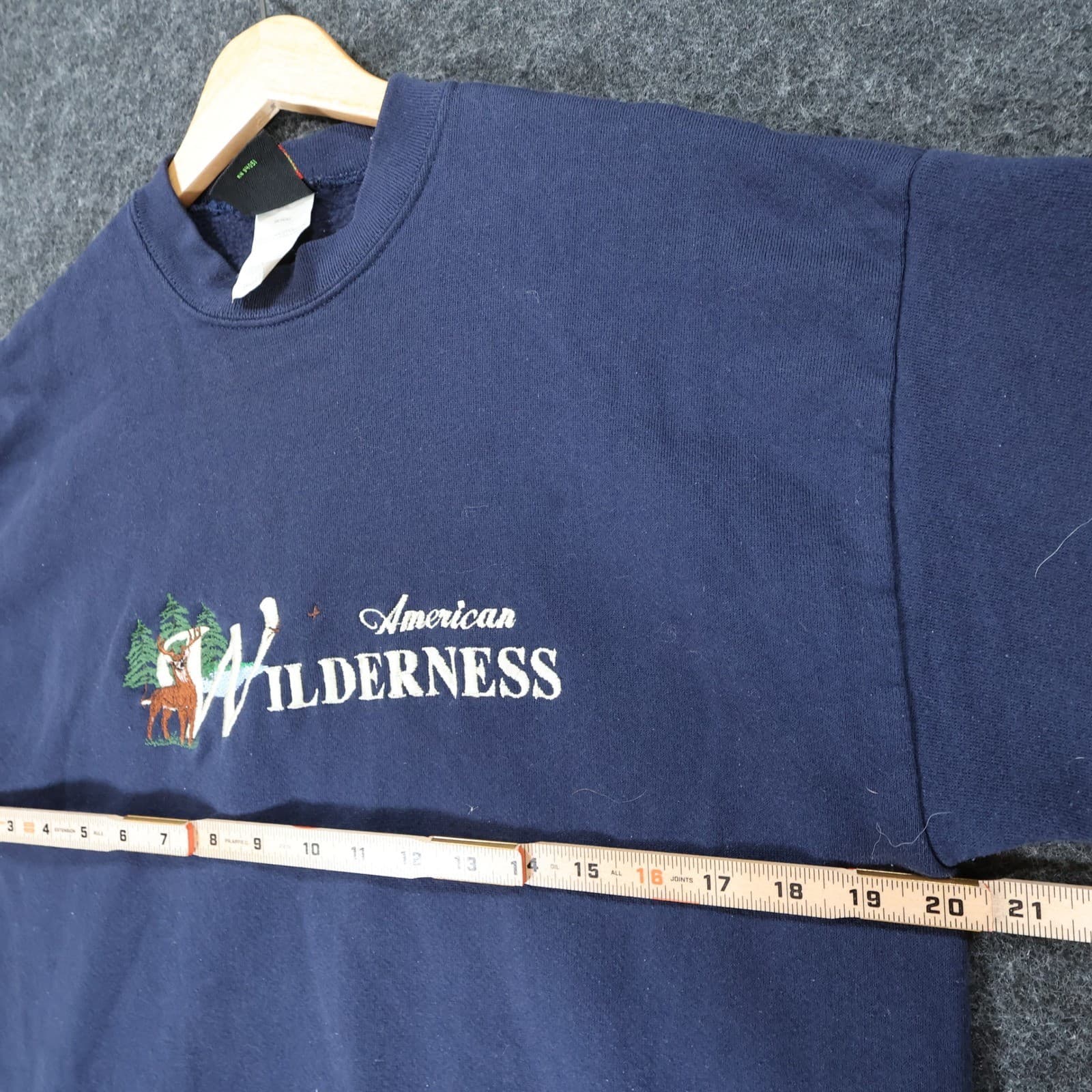 TSI Sweatshirt Mens Large Navy Blue Cotton Blend American Wilderness Graphic - Thumbnail 3