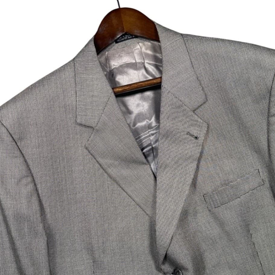 Stafford Executive Blazer Mens 48L Grey 3-Button Sport Coat Patterned - Thumbnail 4