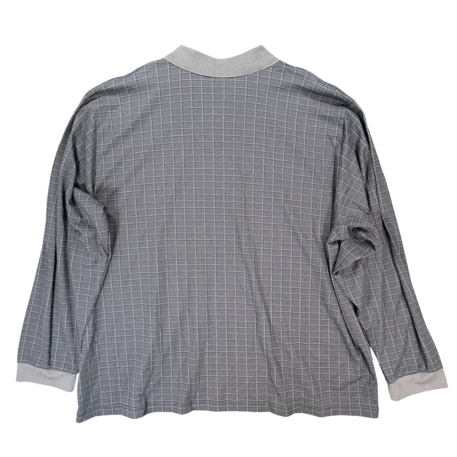 Knightsbridge Polo Shirt Mens 4X Gray Cotton Blend Grid Long Sleeve Casual NWT - Thumbnail 2