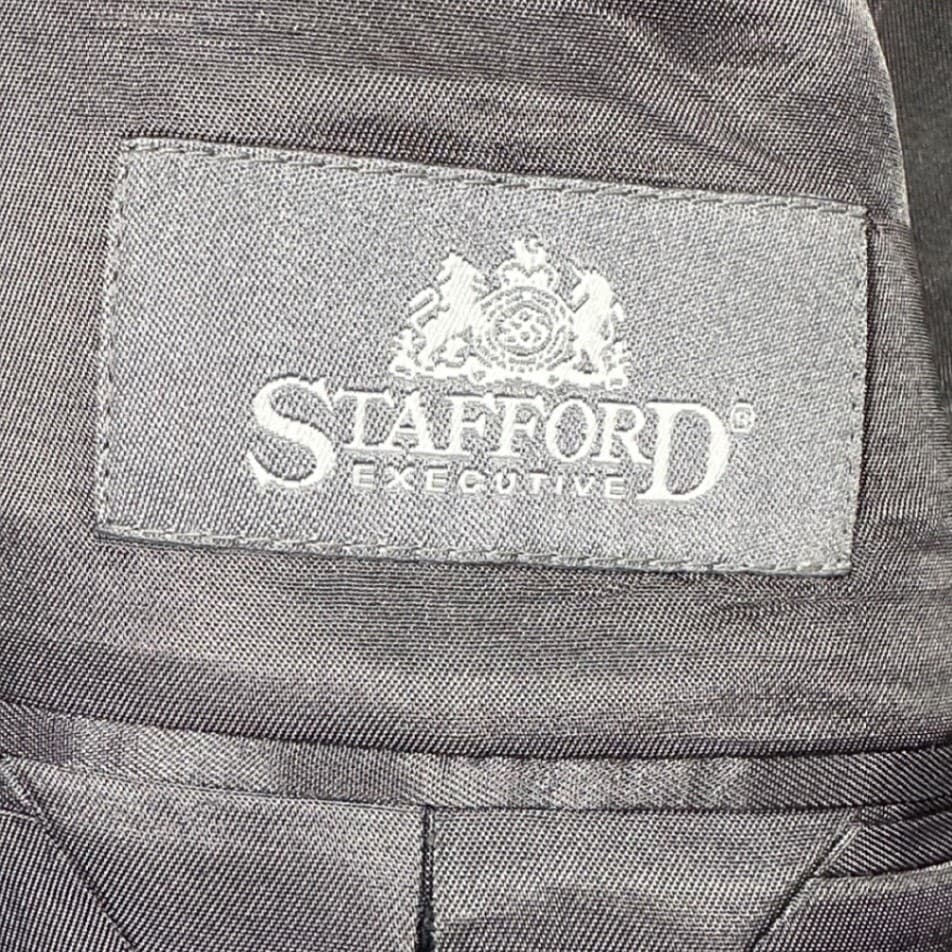 Stafford Executive Blazer Mens 48L Grey 3-Button Sport Coat Patterned - Thumbnail 7