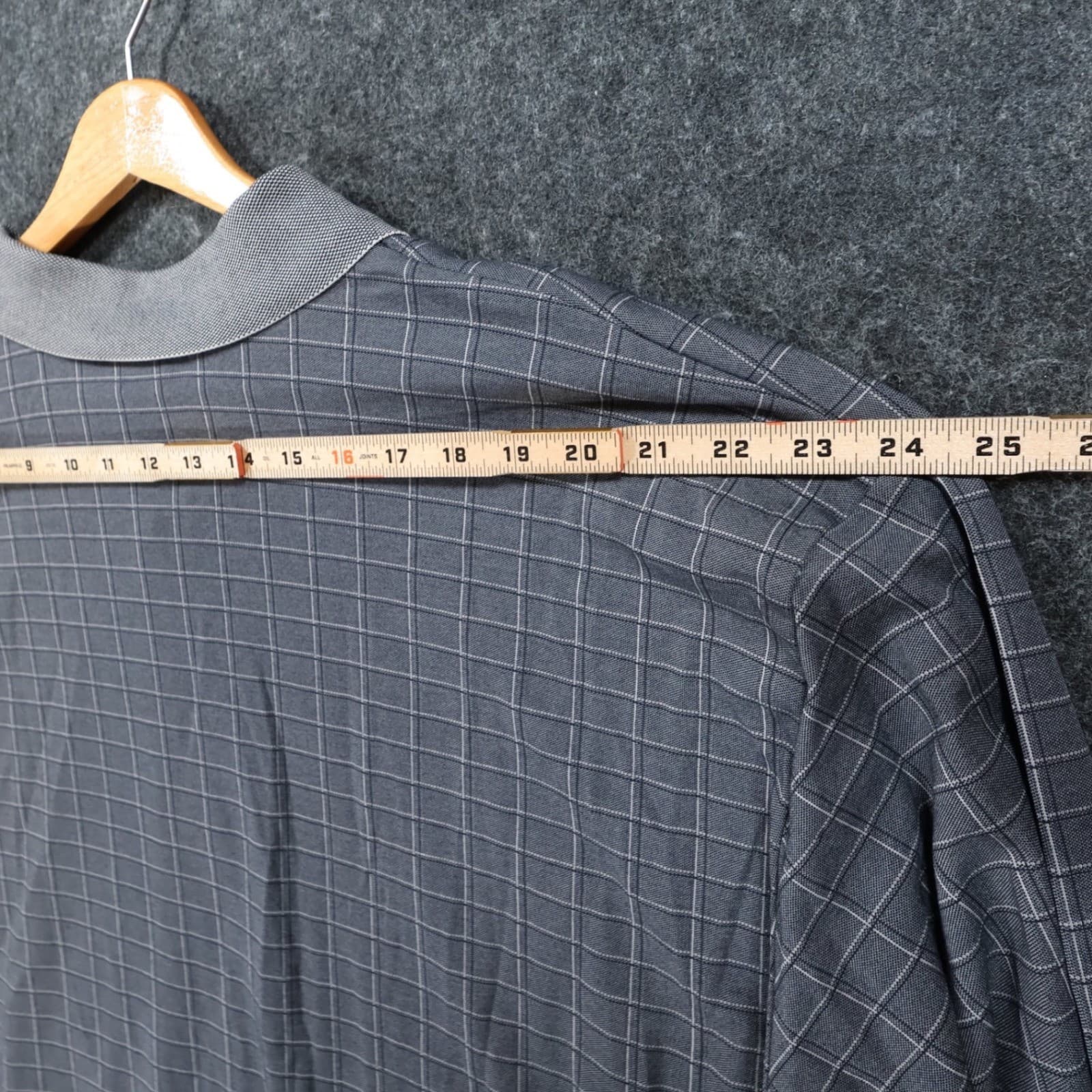 Knightsbridge Polo Shirt Mens 4X Gray Cotton Blend Grid Long Sleeve Casual NWT - Thumbnail 6