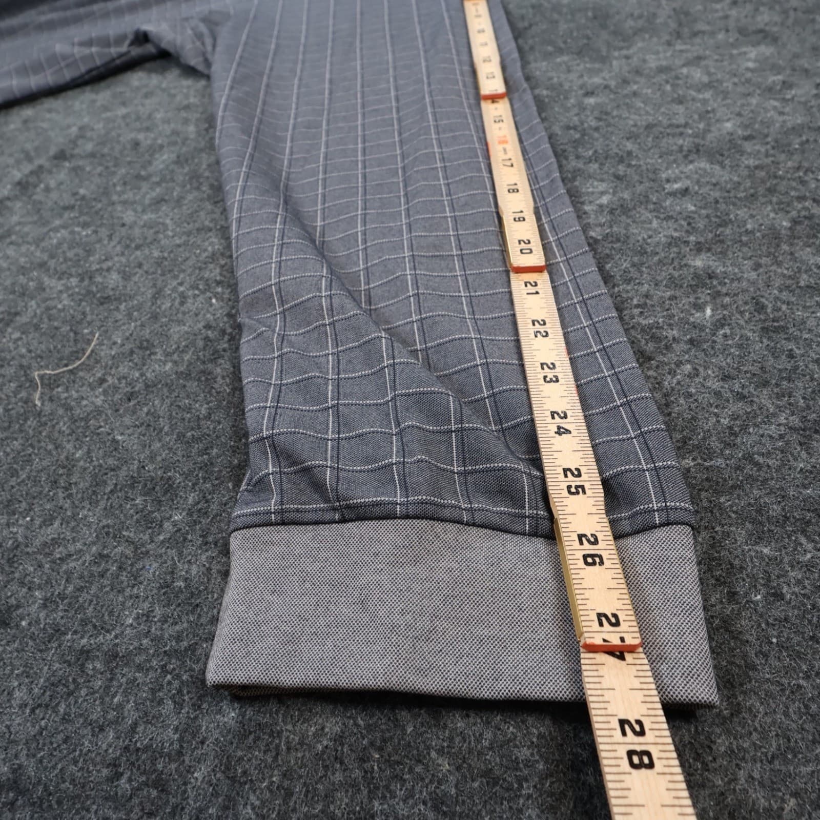 Knightsbridge Polo Shirt Mens 4X Gray Cotton Blend Grid Long Sleeve Casual NWT - Thumbnail 4