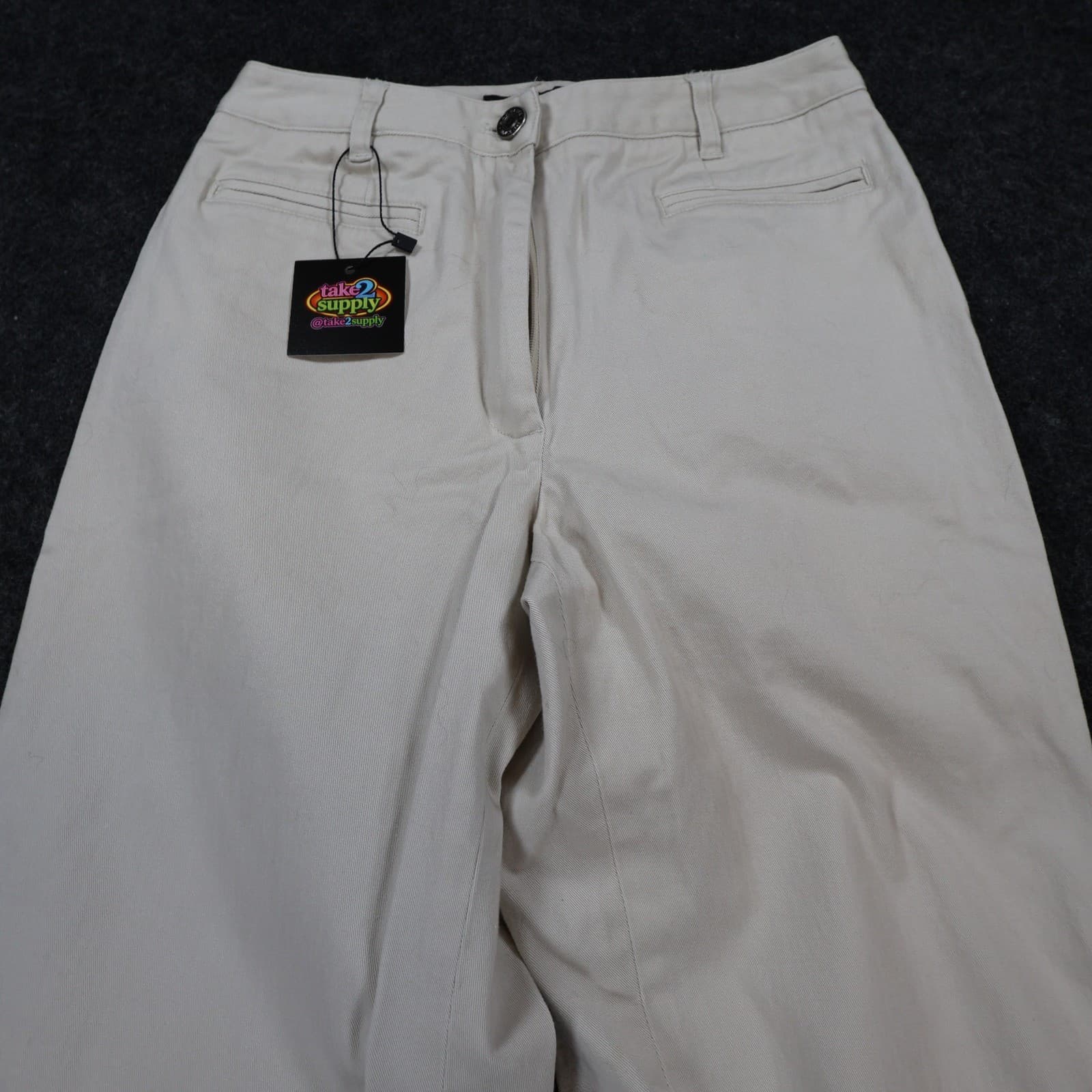 Harold's Chino Pants Womens 0 Beige Cotton Stretch Straight Leg Classic Trousers - Thumbnail 10