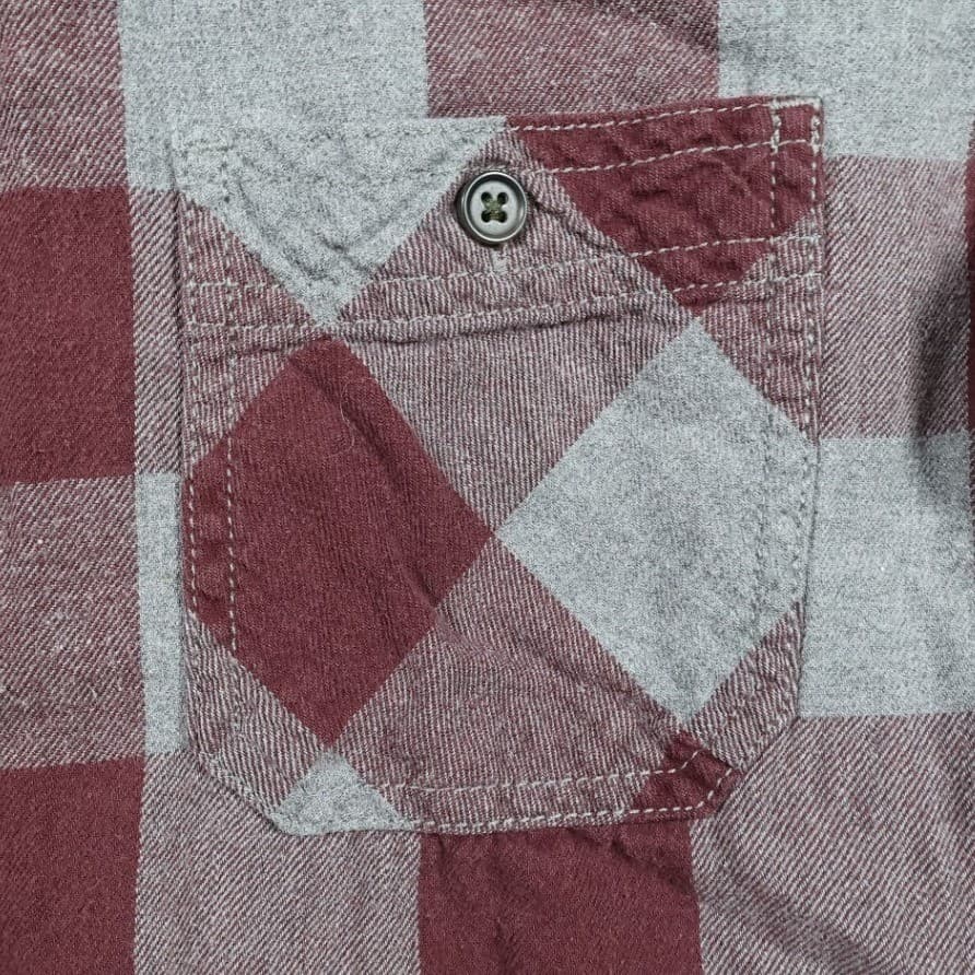 Arizona Jean Co Flannel Shirt Mens M Maroon Excellent Plaid Long Sleeve Cotton - Thumbnail 6