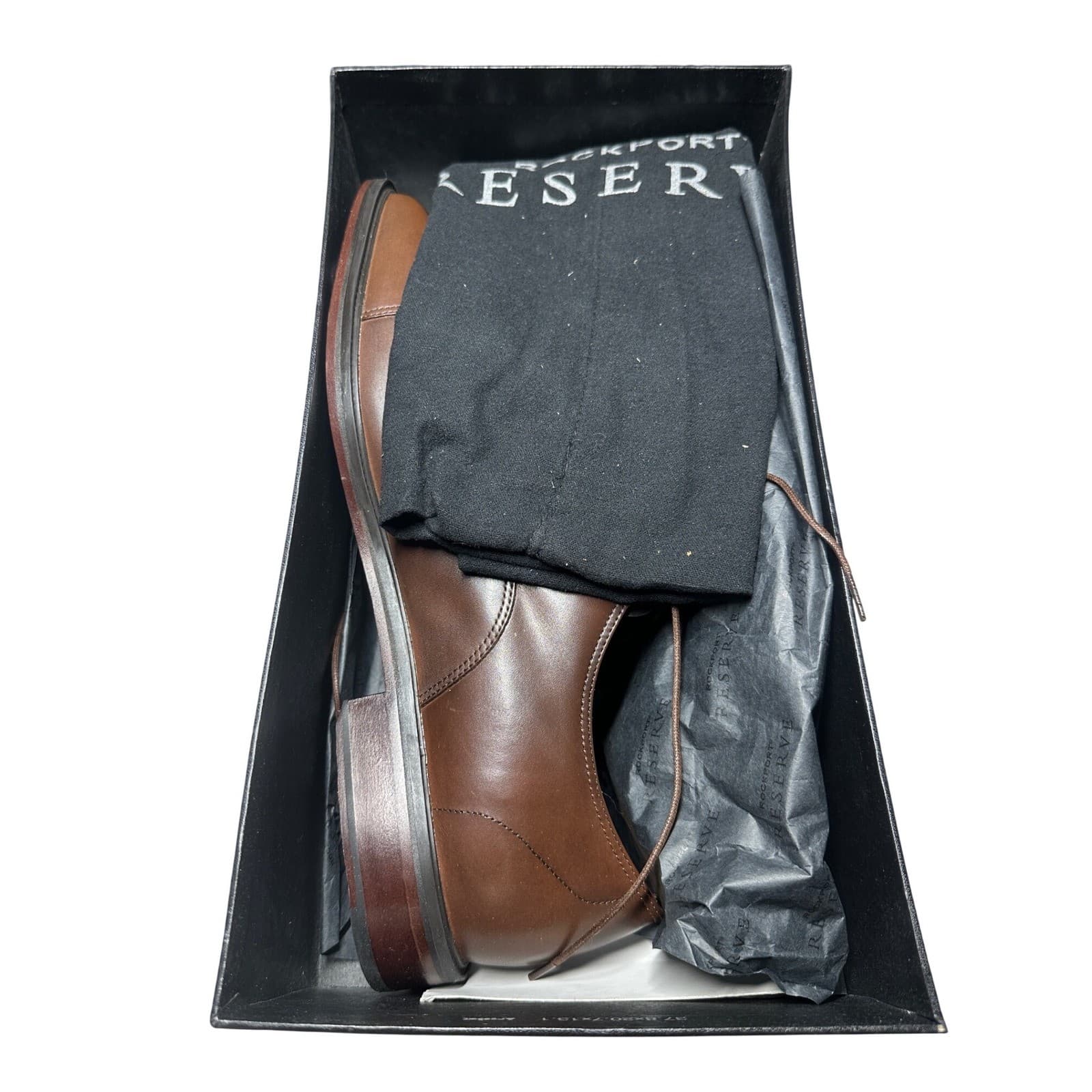 Rockport Reserve Winsford Mens 13 Tan Burnished Leather Cap Toe Oxfords NWT - Thumbnail 7