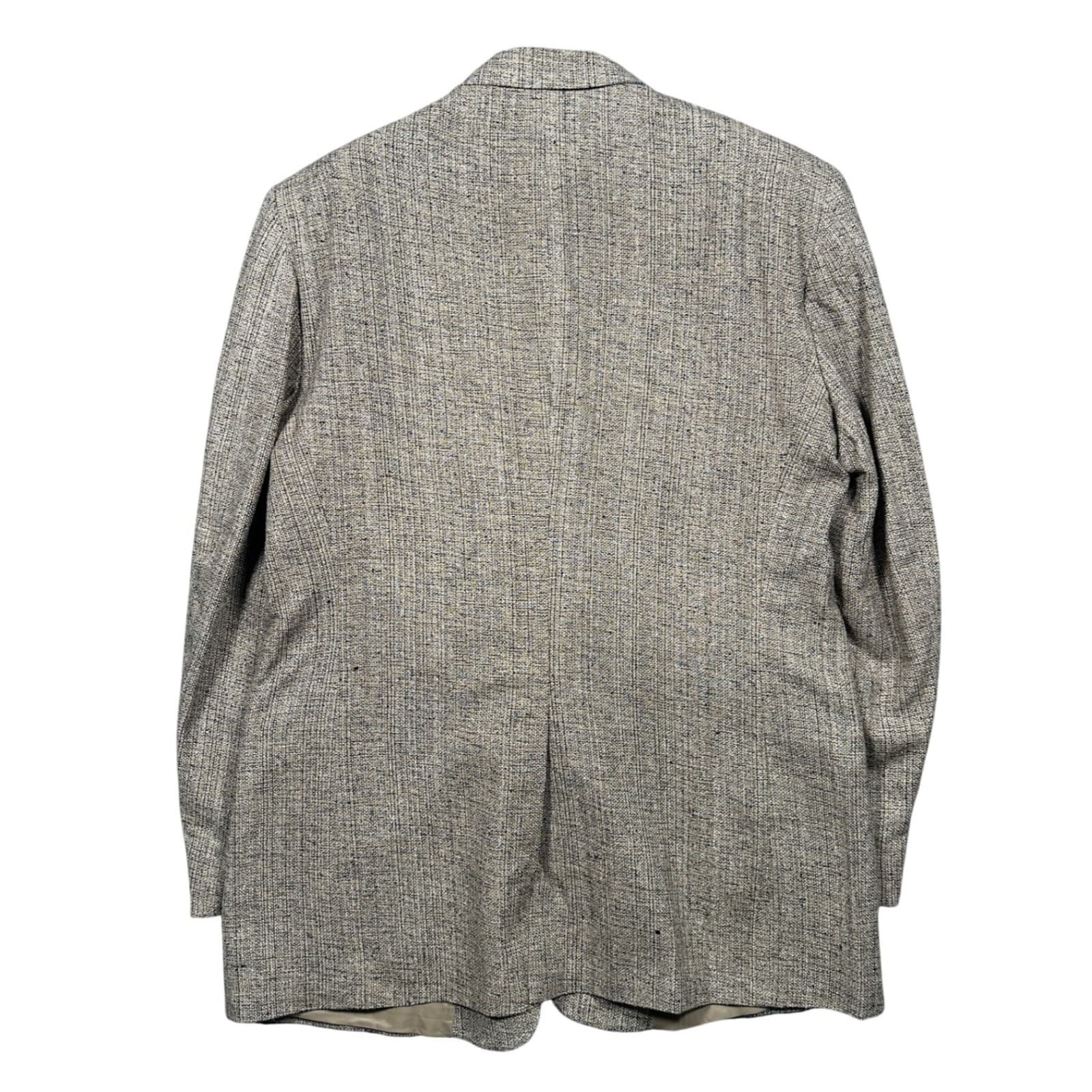 Vintage Irvine Park Blazer Mens 48R Beige Tan Textured Two Button Sport Coat - Thumbnail 3