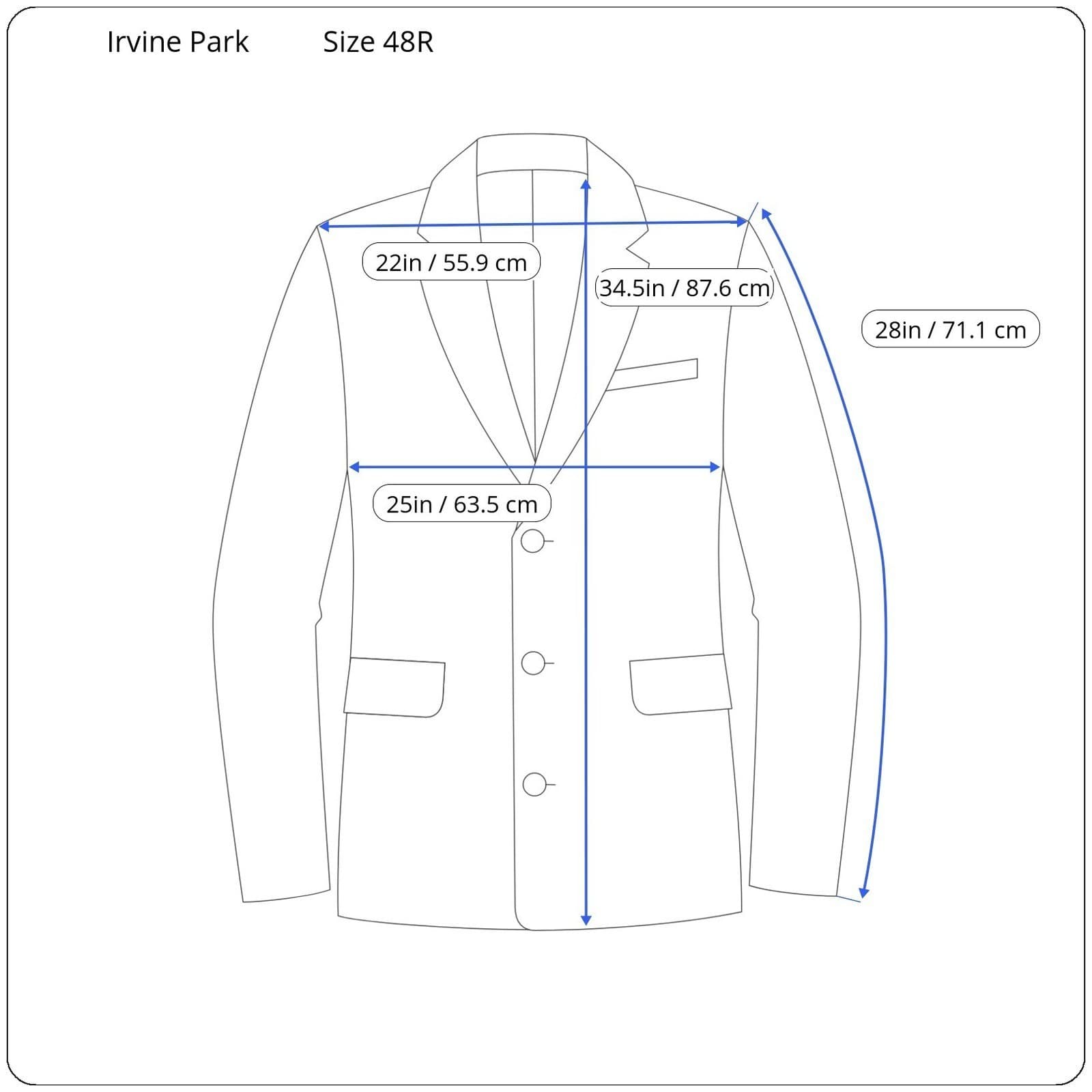 Vintage Irvine Park Blazer Mens 48R Beige Tan Textured Two Button Sport Coat - Thumbnail 8