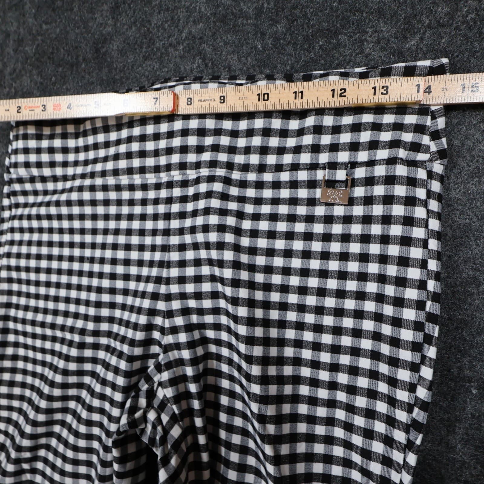 Rafaella Pants Womens 6 Black White Viscose Blend Slim Leg Gingham Checkered - Thumbnail 6