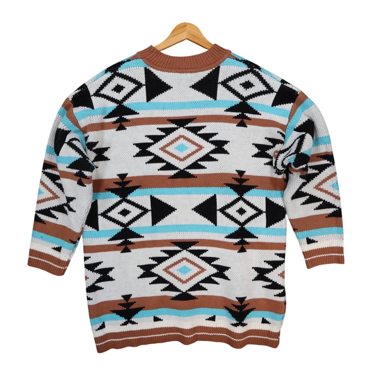 Sunshine & Rodeos Sweater Womens XL Multi Acrylic Southwestern Aztec Tribal Knit - Thumbnail 2