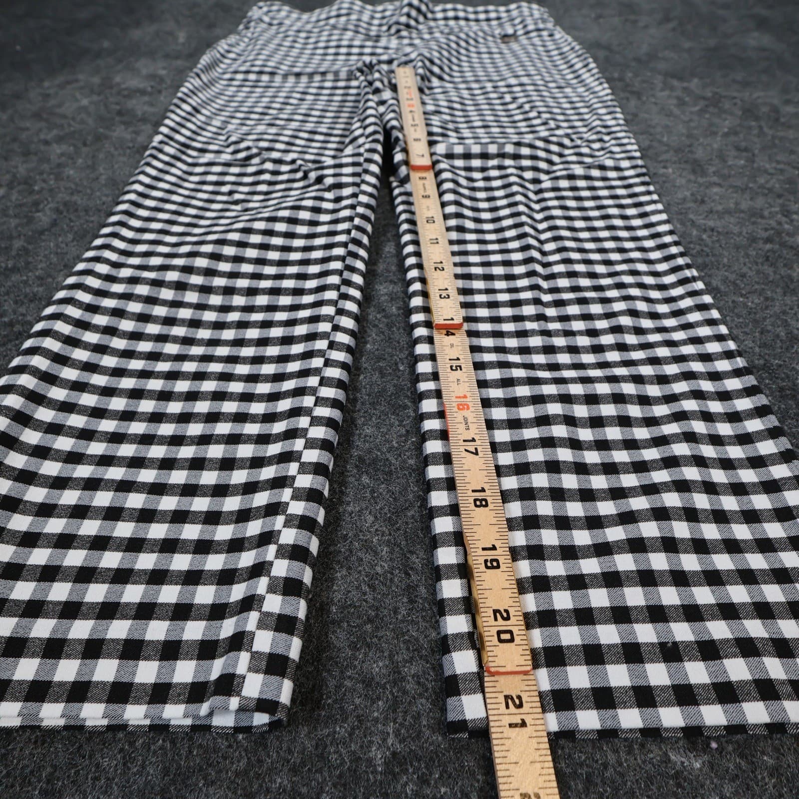 Rafaella Pants Womens 6 Black White Viscose Blend Slim Leg Gingham Checkered - Thumbnail 4